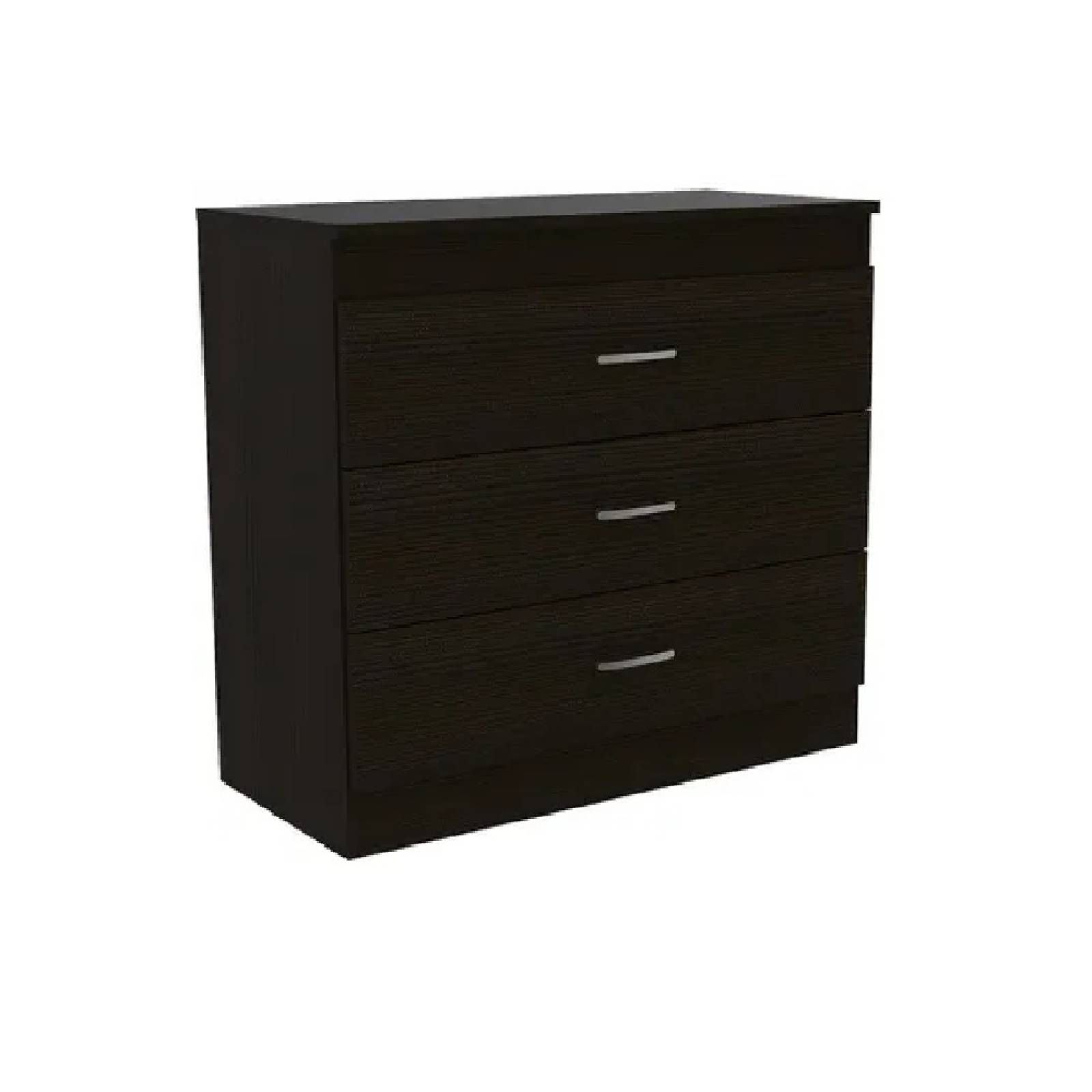 Mueble Cómoda Habitación 3 Cajones Madera Melia Wengue Excelsior