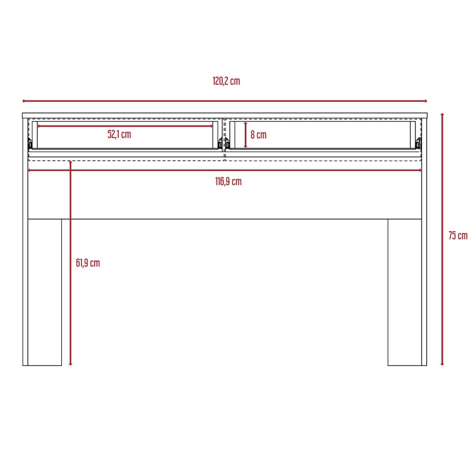 Escritorio Amplio 2 Cajones Oficina Hogar Rovere/Blanco Excelsior