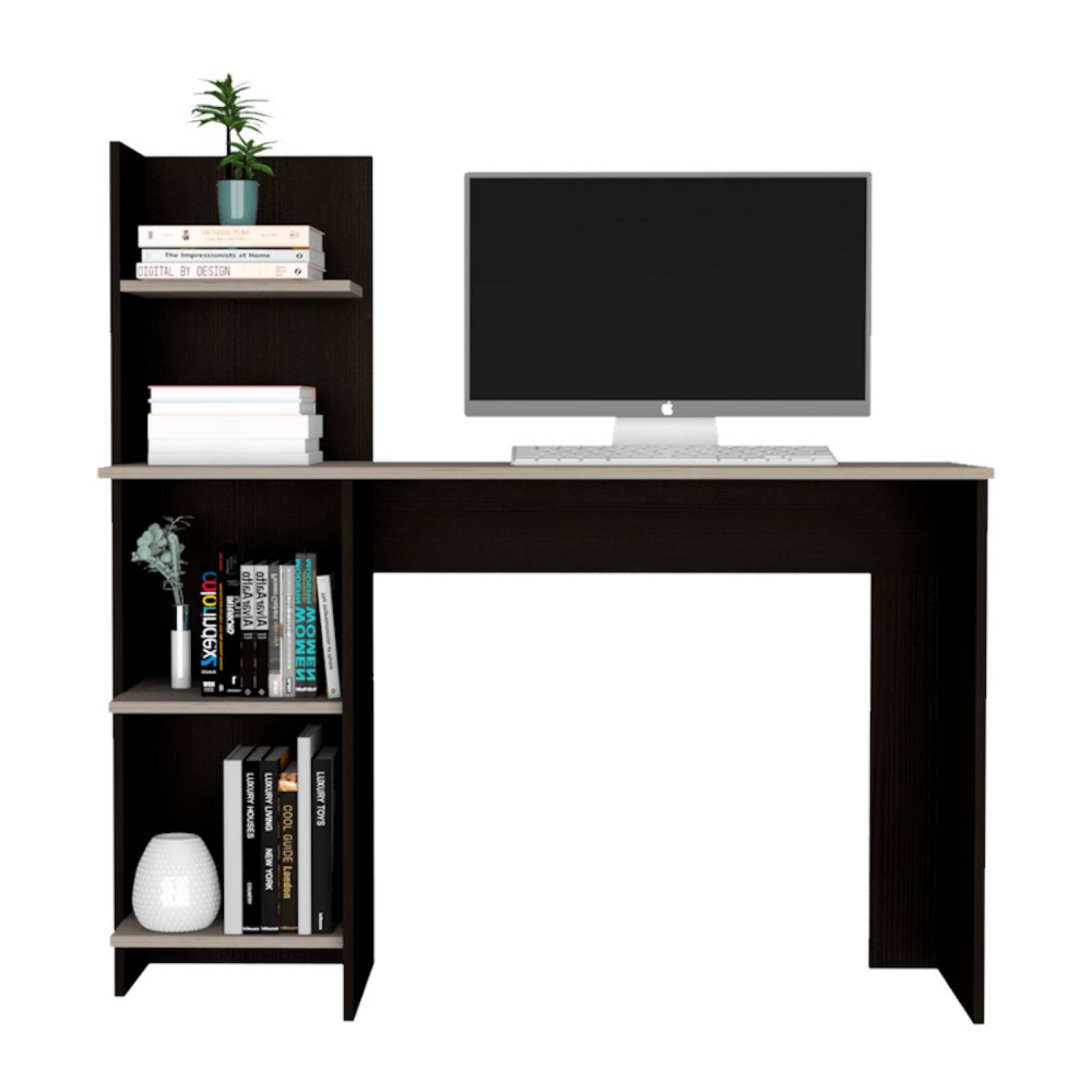 Escritorio C/Entrepaños Libros Madera Wengue Excelsior