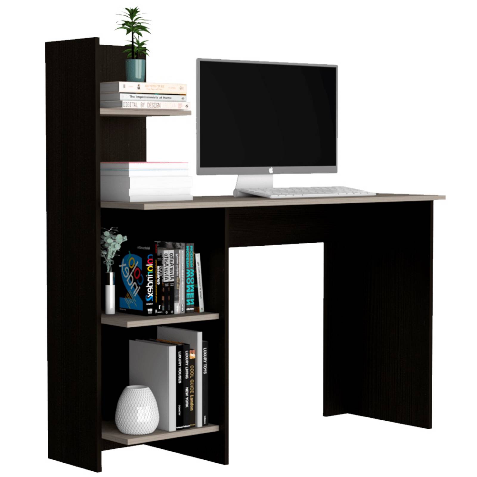 Escritorio C/Entrepaños Libros Madera Wengue Excelsior