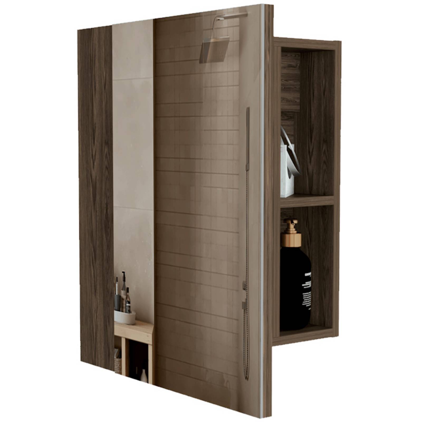 Gabinete Baño C/3 Entrepaños Madera Chocolate Excelsior