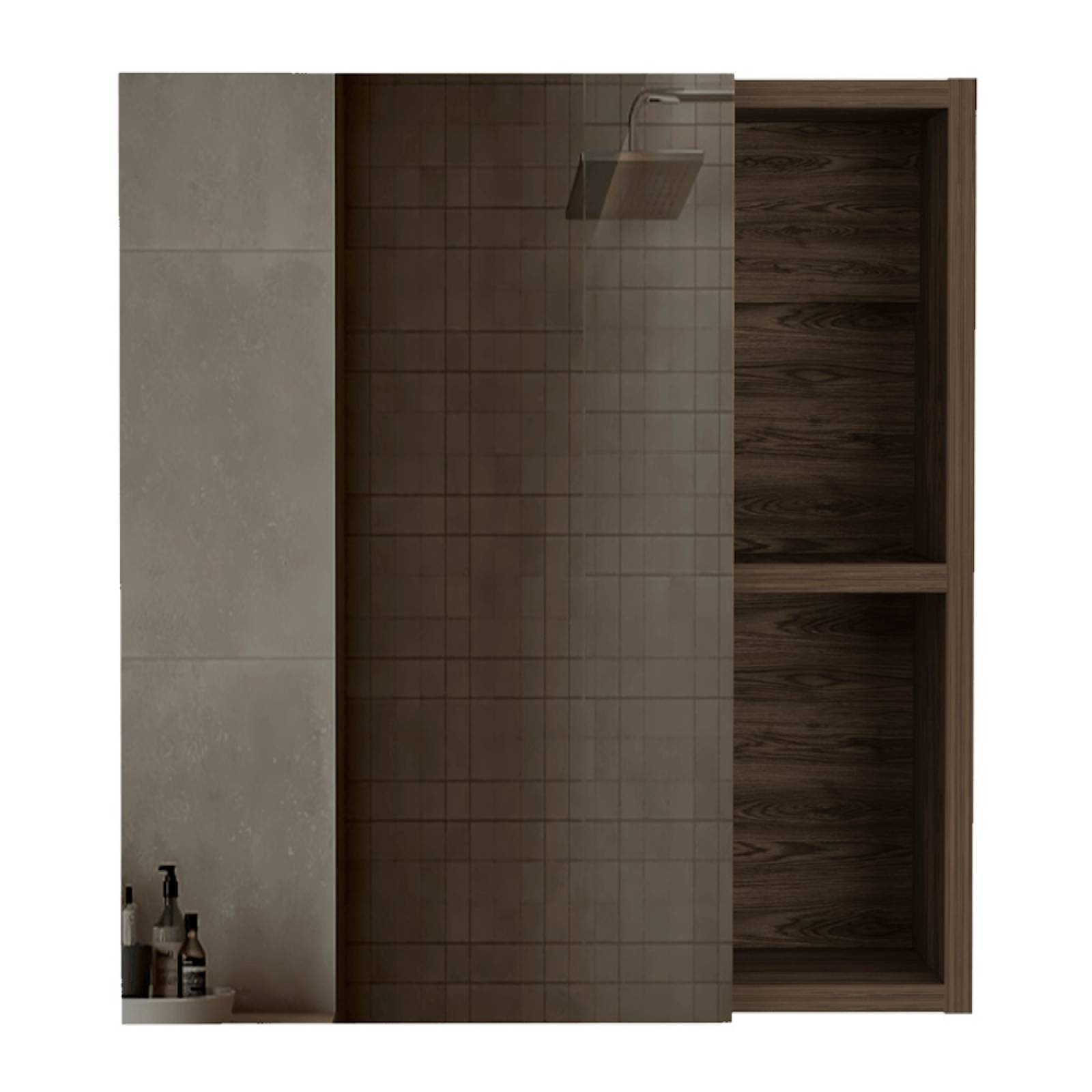 Gabinete Baño C/3 Entrepaños Madera Chocolate Excelsior