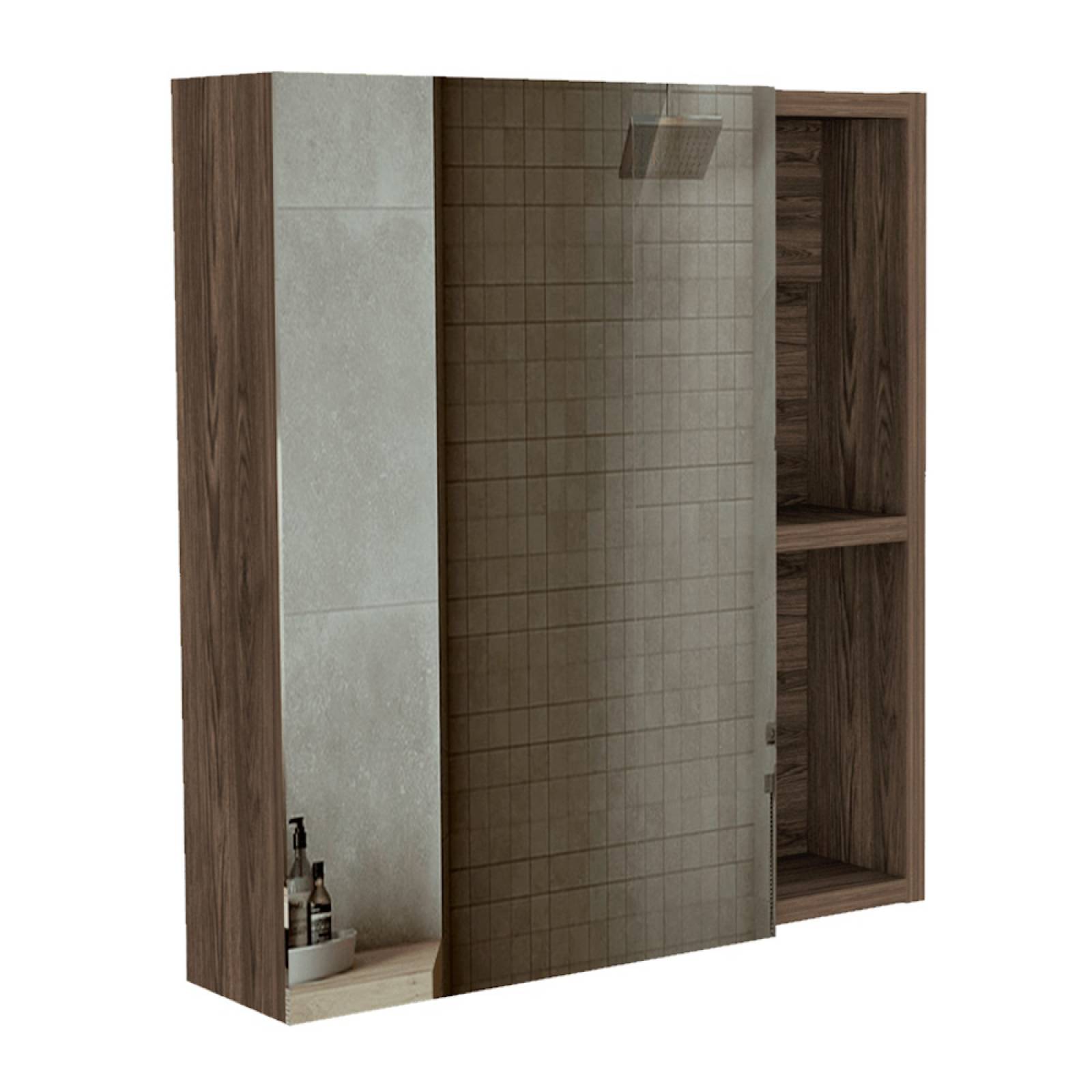 Gabinete Baño C/3 Entrepaños Madera Chocolate Excelsior