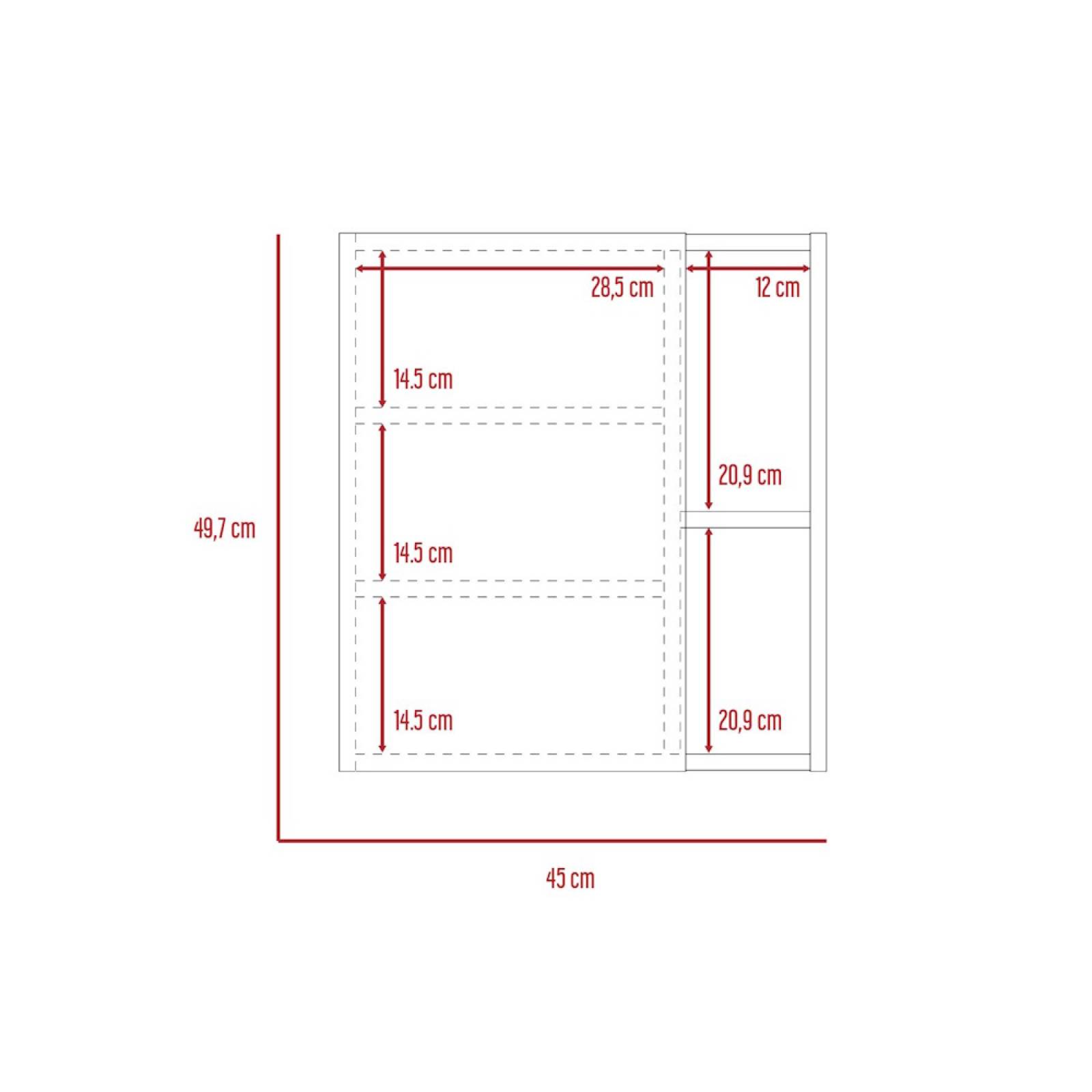 Gabinete Baño Madera C/3 Entrepaños Blanco Perla Excelsior