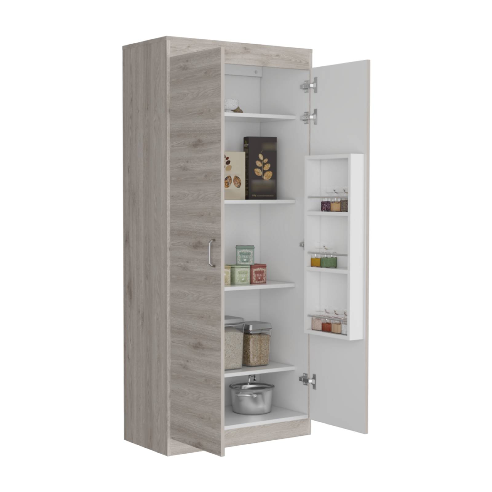 Mueble Alacena Multiusos Varese Ceniza/Blanco Excelsior