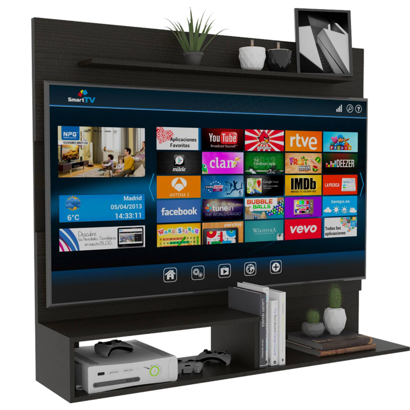 Mueble Panel Para Tv Hasta 55" Beijing Wengue Excelsior