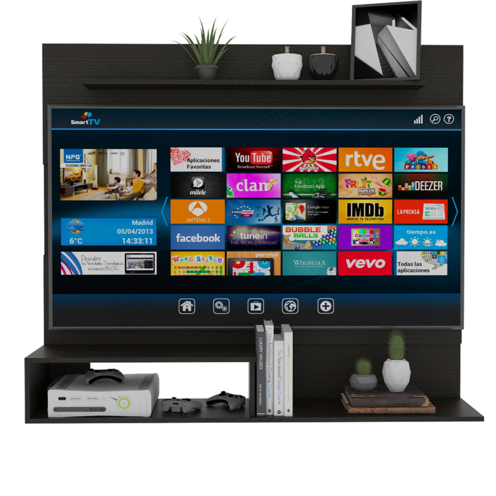 Mueble Panel Para Tv Hasta 55" Beijing Wengue Excelsior