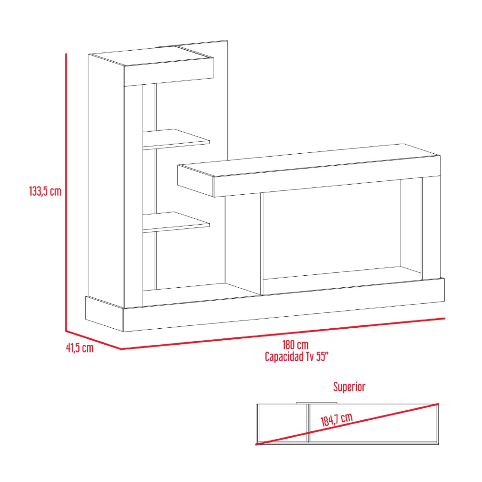 Mueble Mesa Minotti P/ Tv 55pulg Duna Madera Excelsior