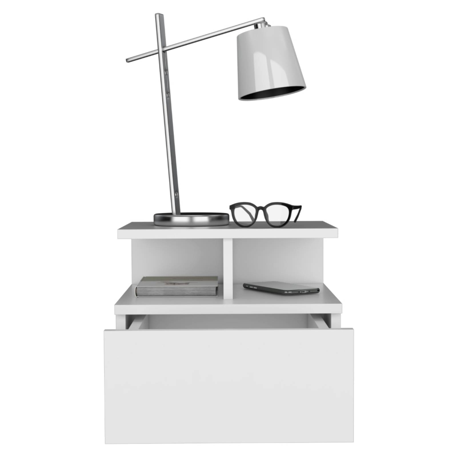 Mesa Noche Flotante Blanco Diseño Moderno Excelsior