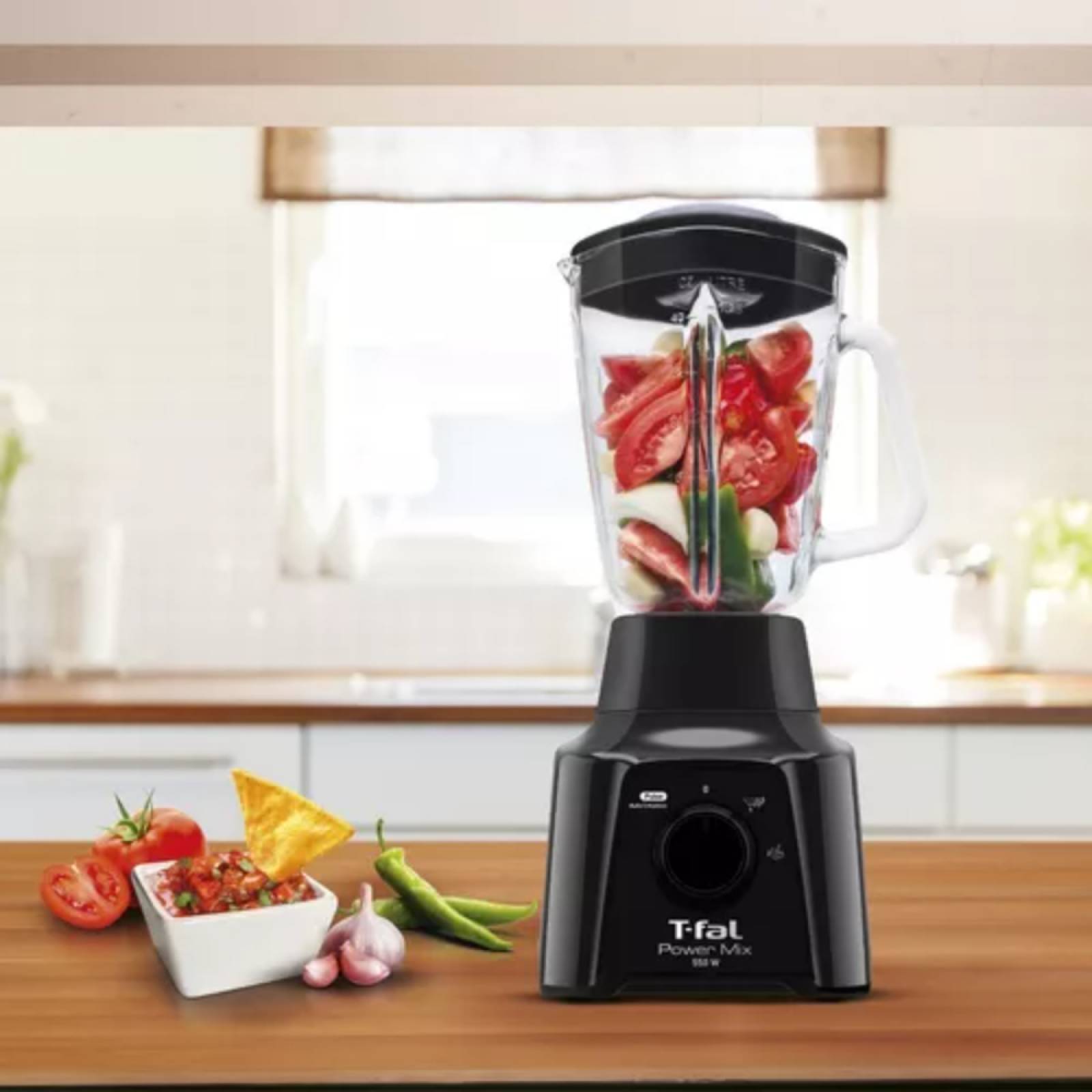 Licuadora 1.25L Vaso Vidrio Power Mix LN2838MX-NEGR Tfal.