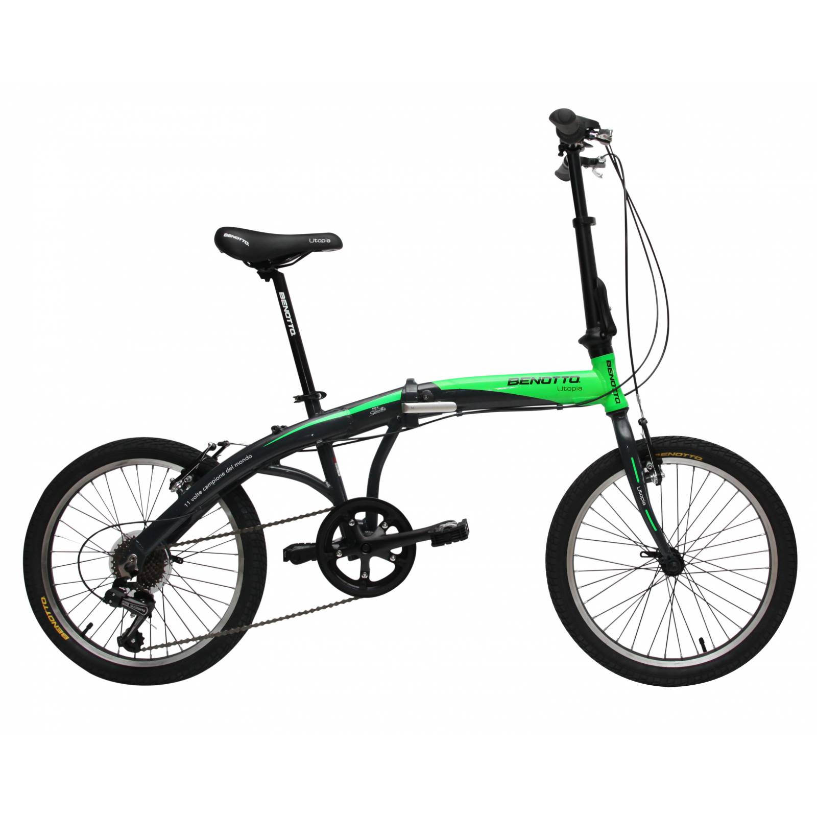 Bicicleta Benotto Utopia Aluminio R20 7V Plegable Shim Verde