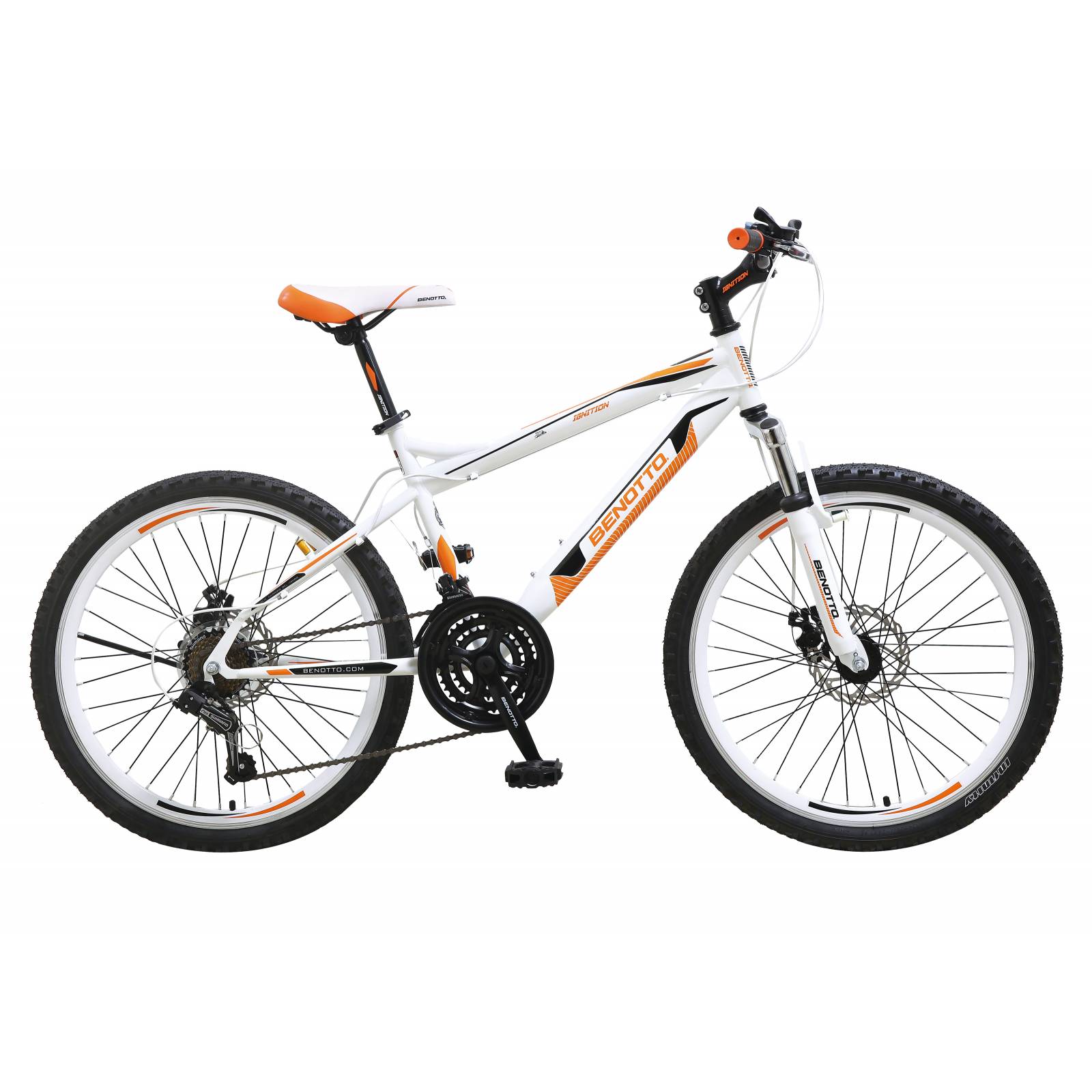 Bicicleta Benotto Ignition MTB Acero R24 21V Hombre Shim Bco