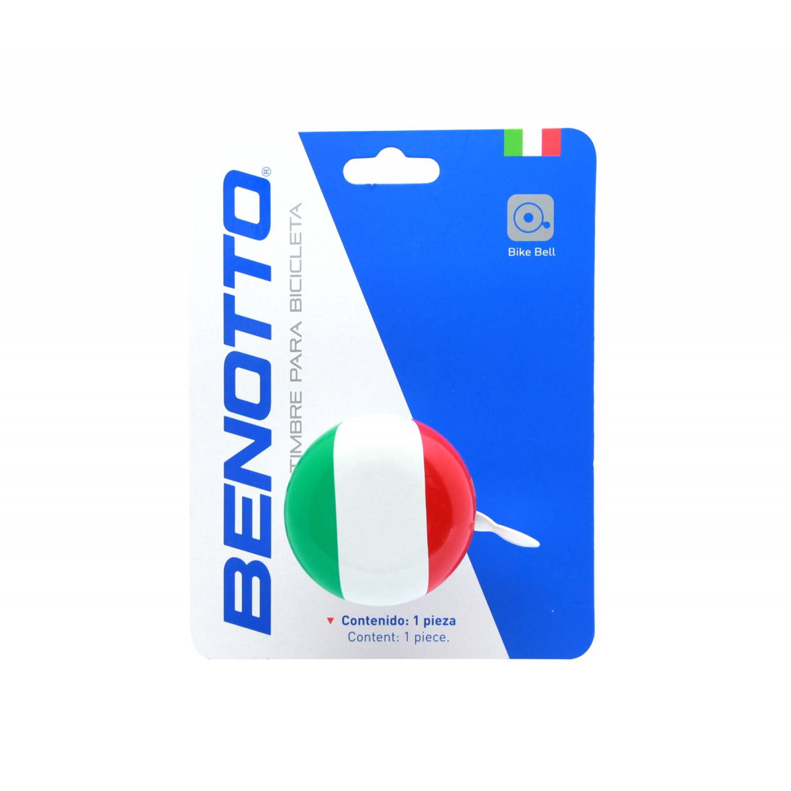 Timbre BENOTTO Tricolor Verde/Blanco/Rojo 58mm