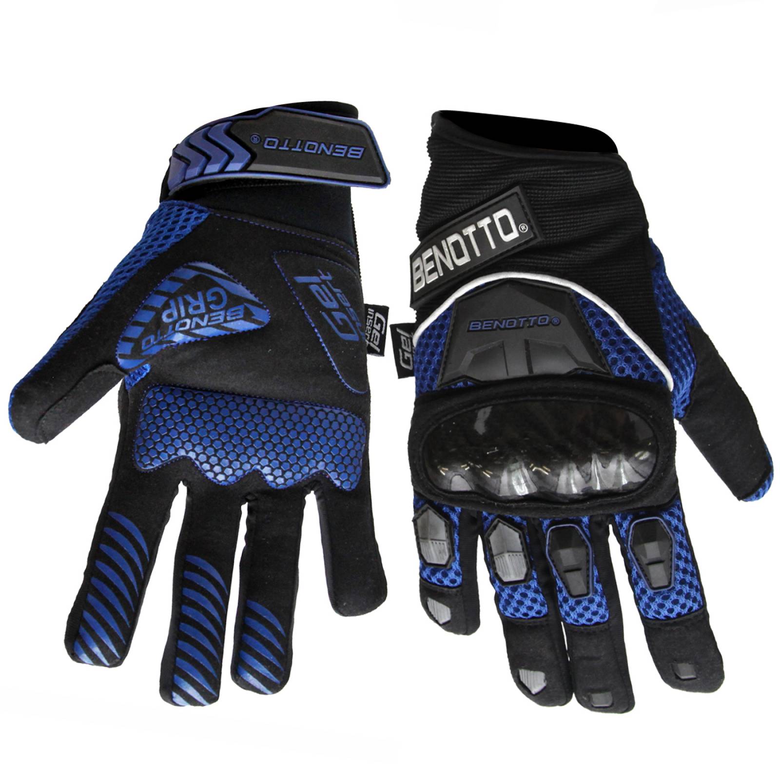 Guantes Ciclista BENOTTO Completo MS-1156-18 Talla: XL Gel con Protector Azul/Negro