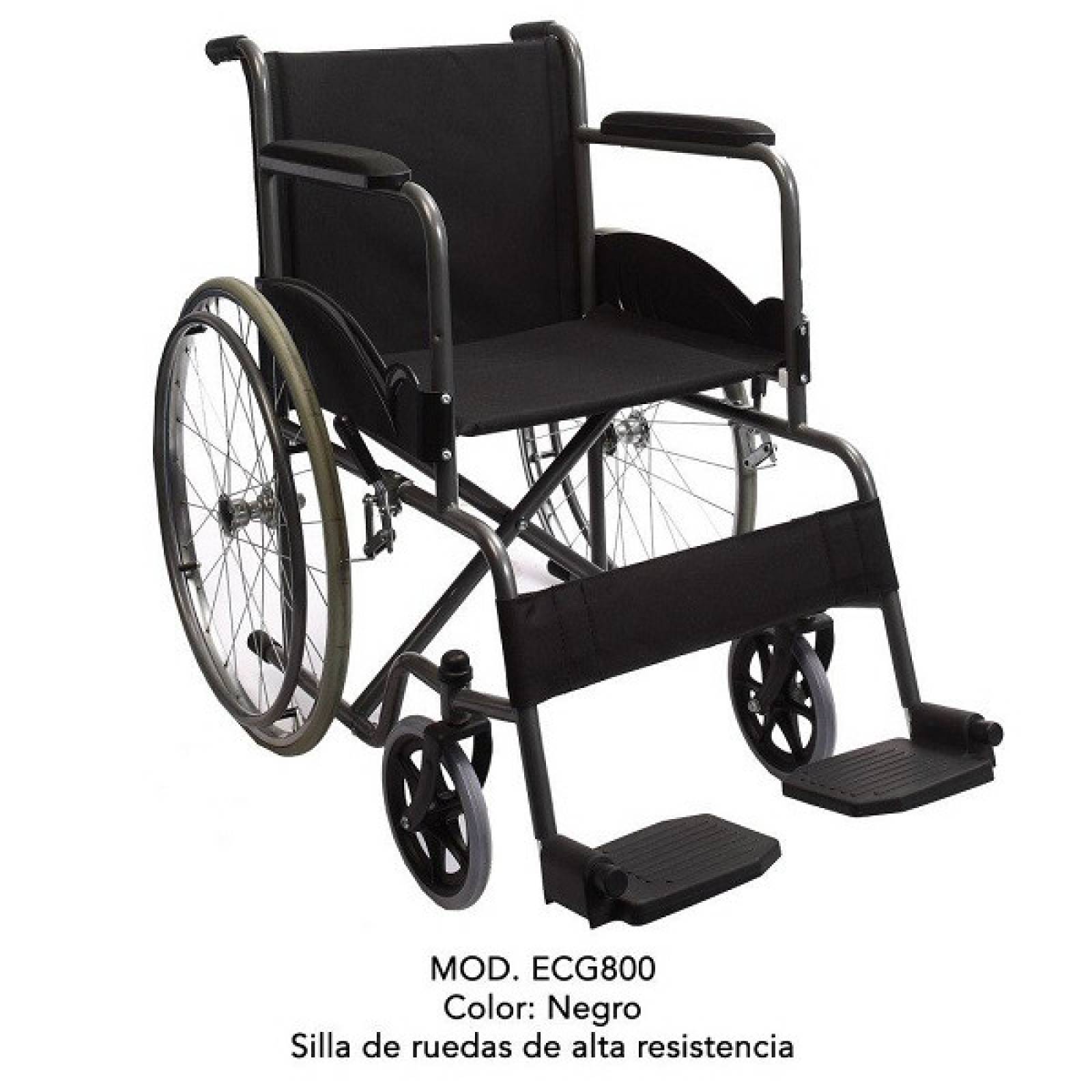 Silla De Ruedas Negro Mobicare Acero Económica Cinturón Ecg800