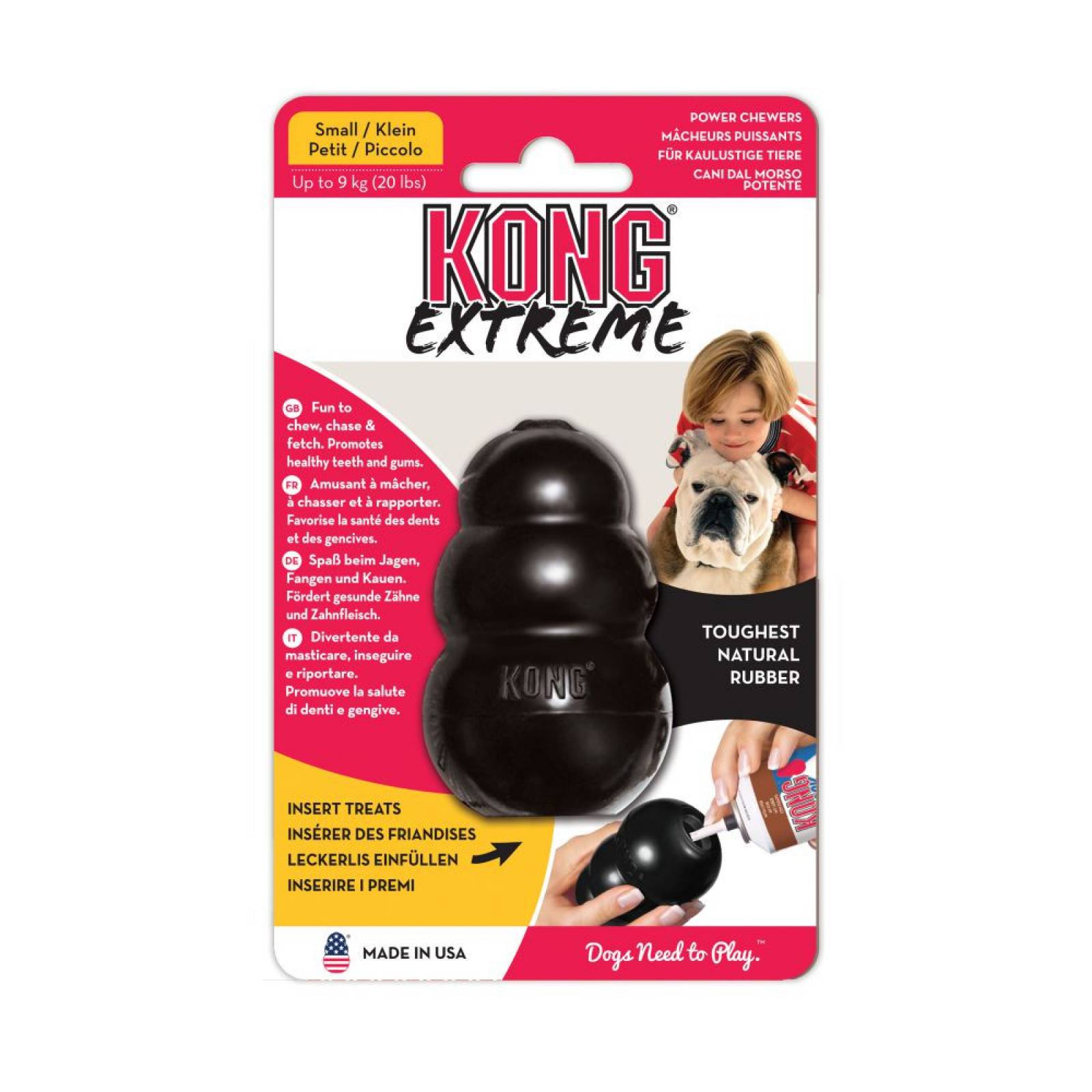 Juguete Para Perro Extreme Caucho Natural Mediano Negro Kong