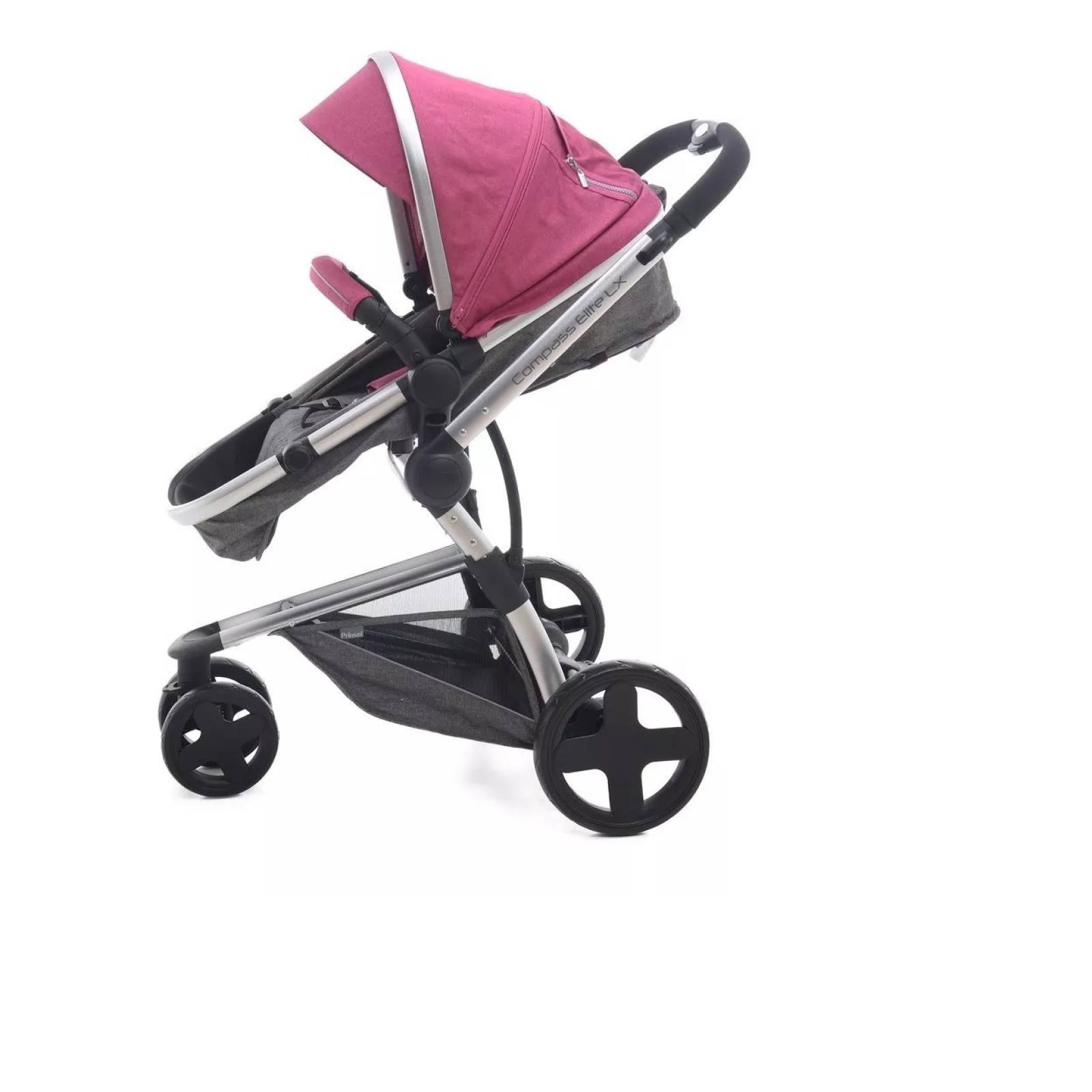 carriola prinsel compass elite lx portabebe y base rosa