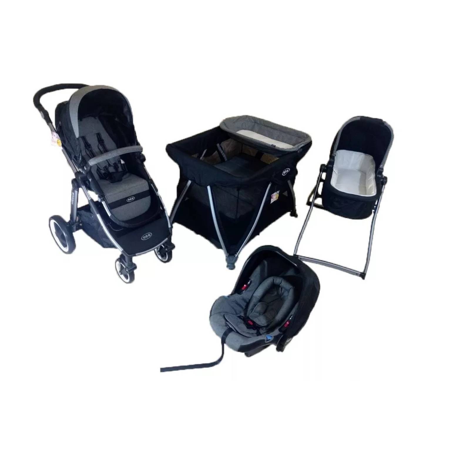 juego de carreola portabebe y corral para muñecas