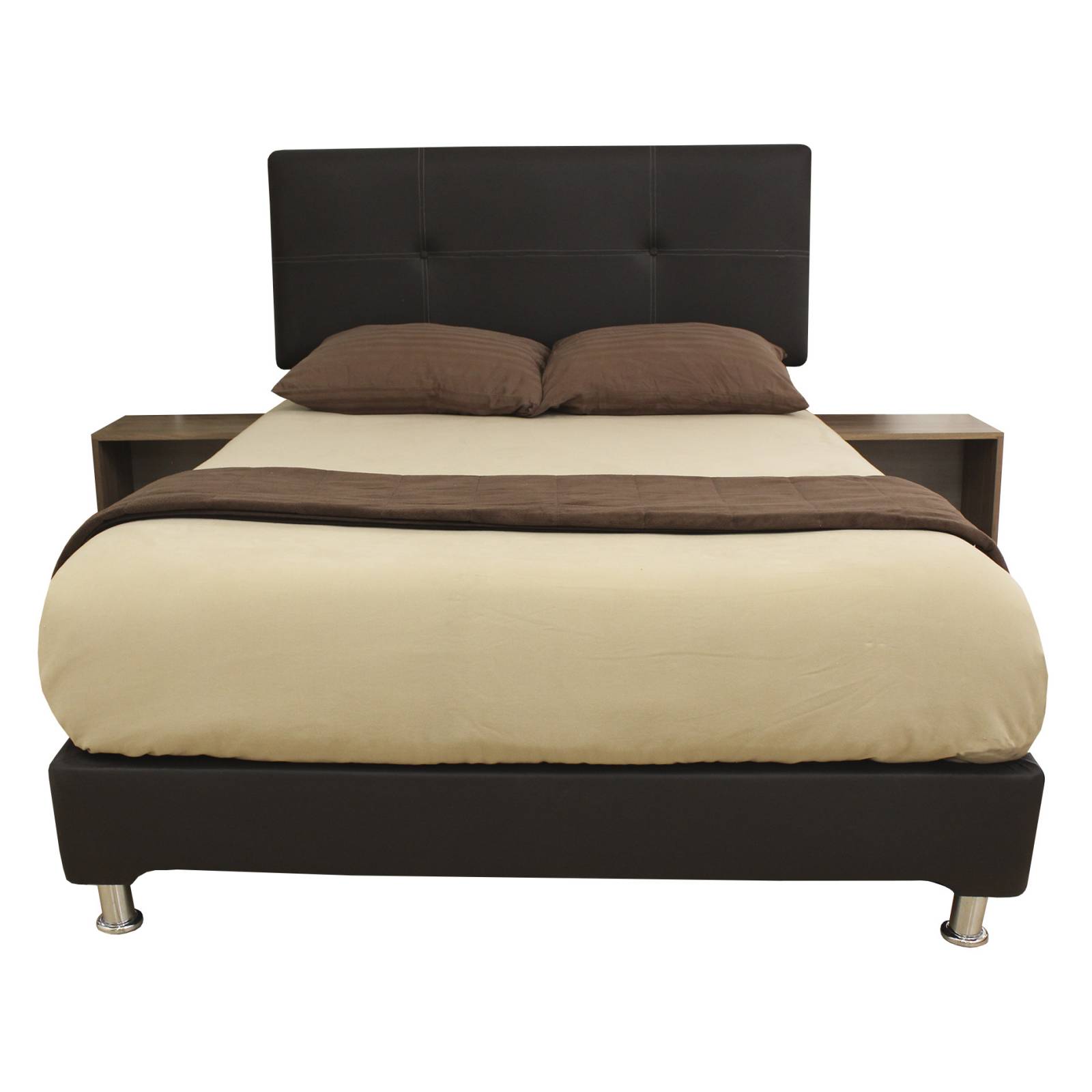 Paquete de Recamara Urban Matrimonial Chocolate - Base + Cabecera + 2 Buros CIMA