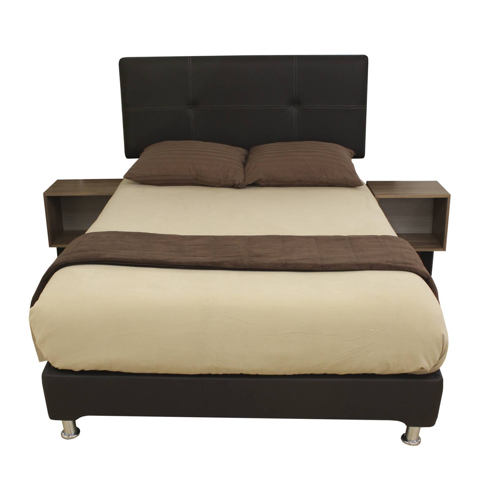 Paquete de Recamara Urban Matrimonial Chocolate - Base + Cabecera + 2 Buros CIMA