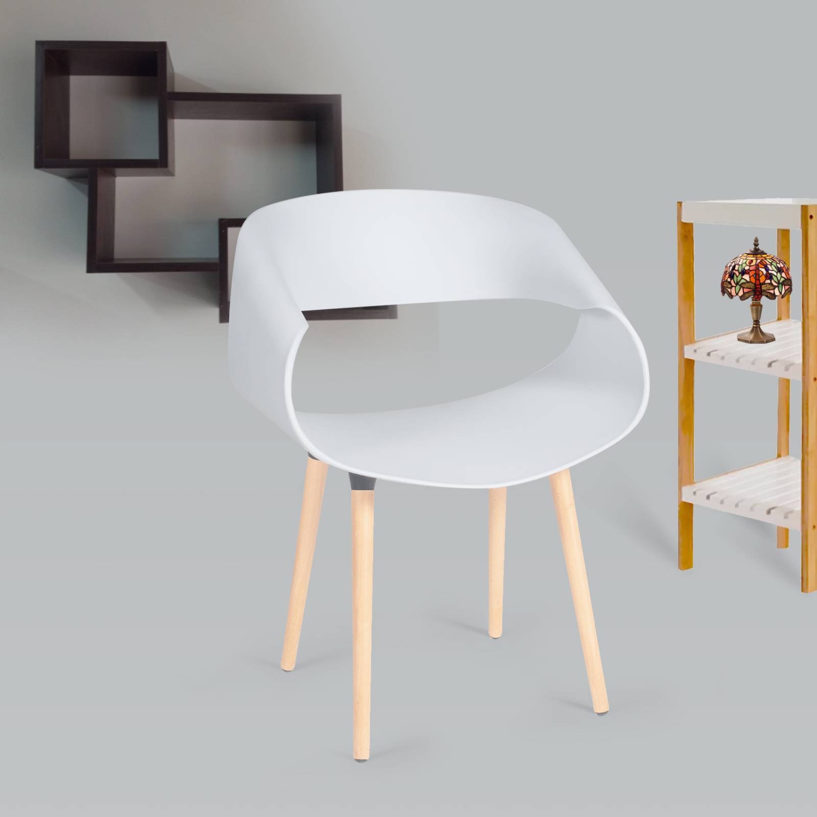 Silla Calgary - Madera / Blanco
