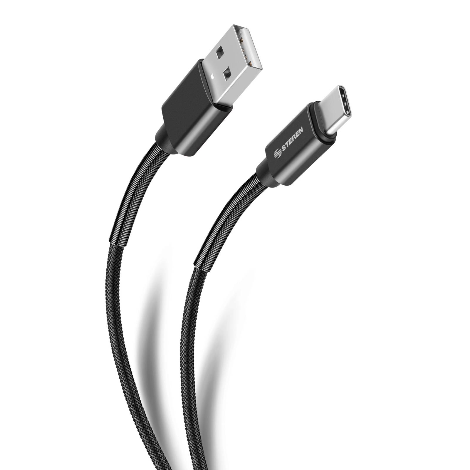Cable USB A a USB C reforzado, de 1.2 m color negro