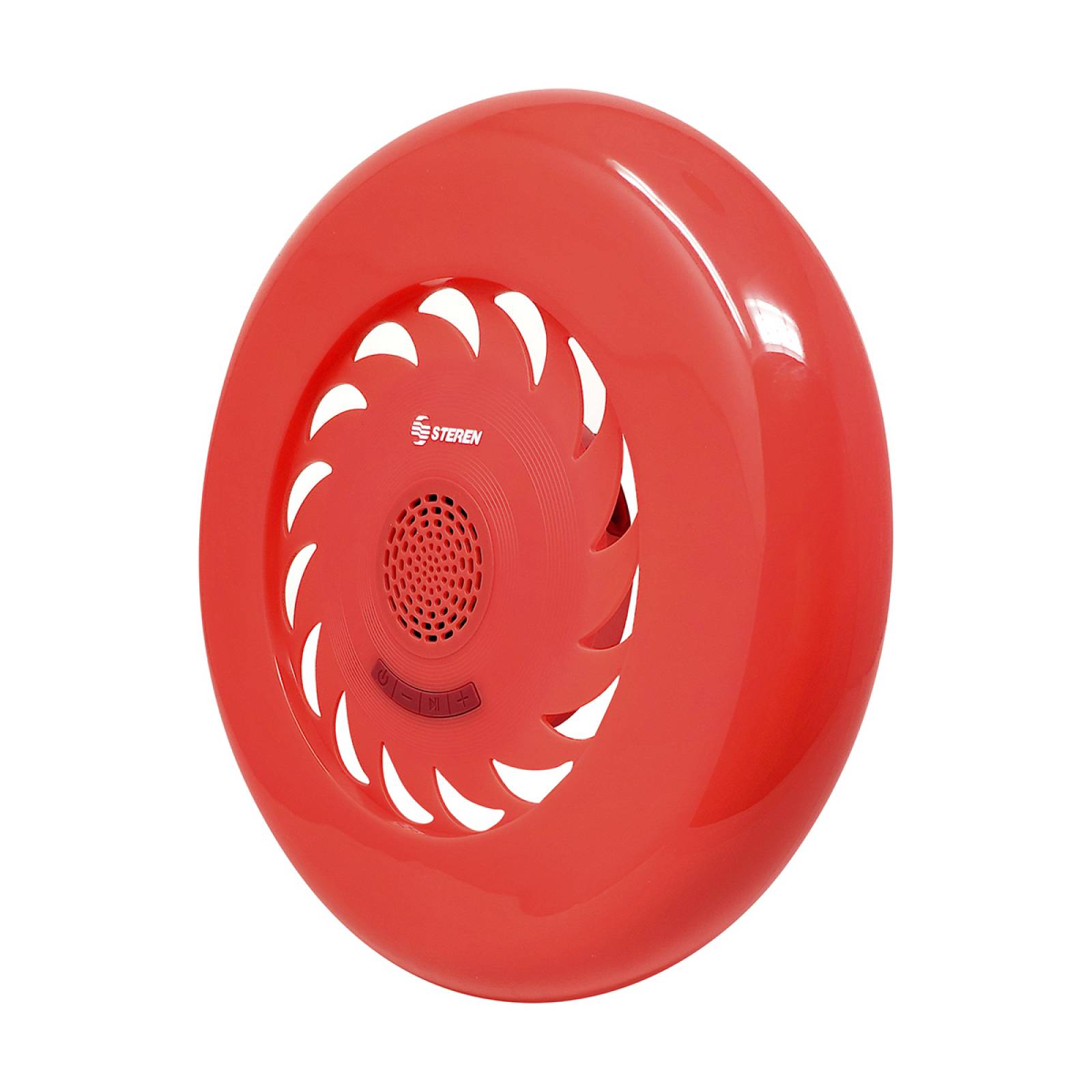 Steren Frisbee con bocina Bluetooth y luces LED Rojo