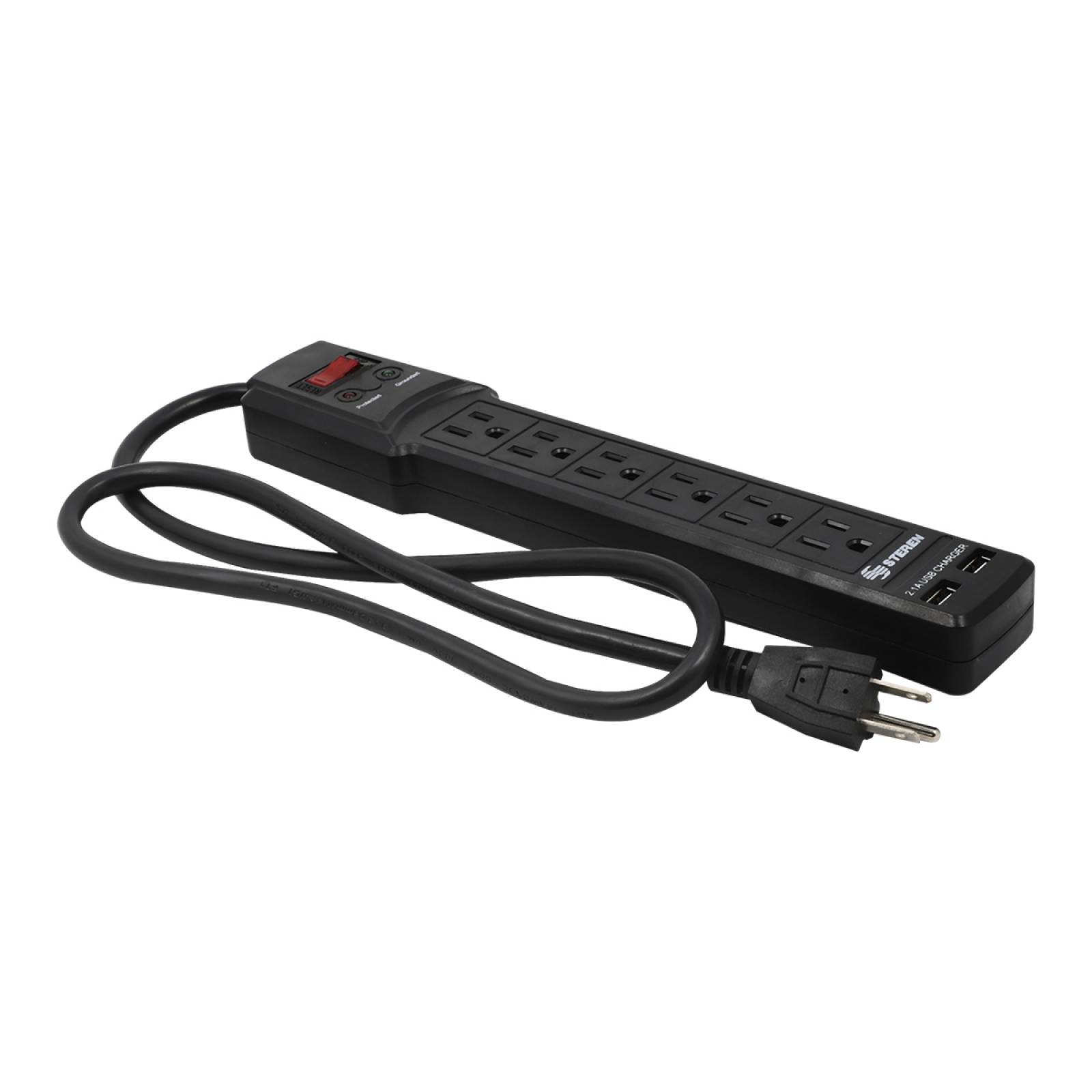 Multicontacto de 6 salidas verticales y doble cargador USB 905-3005 