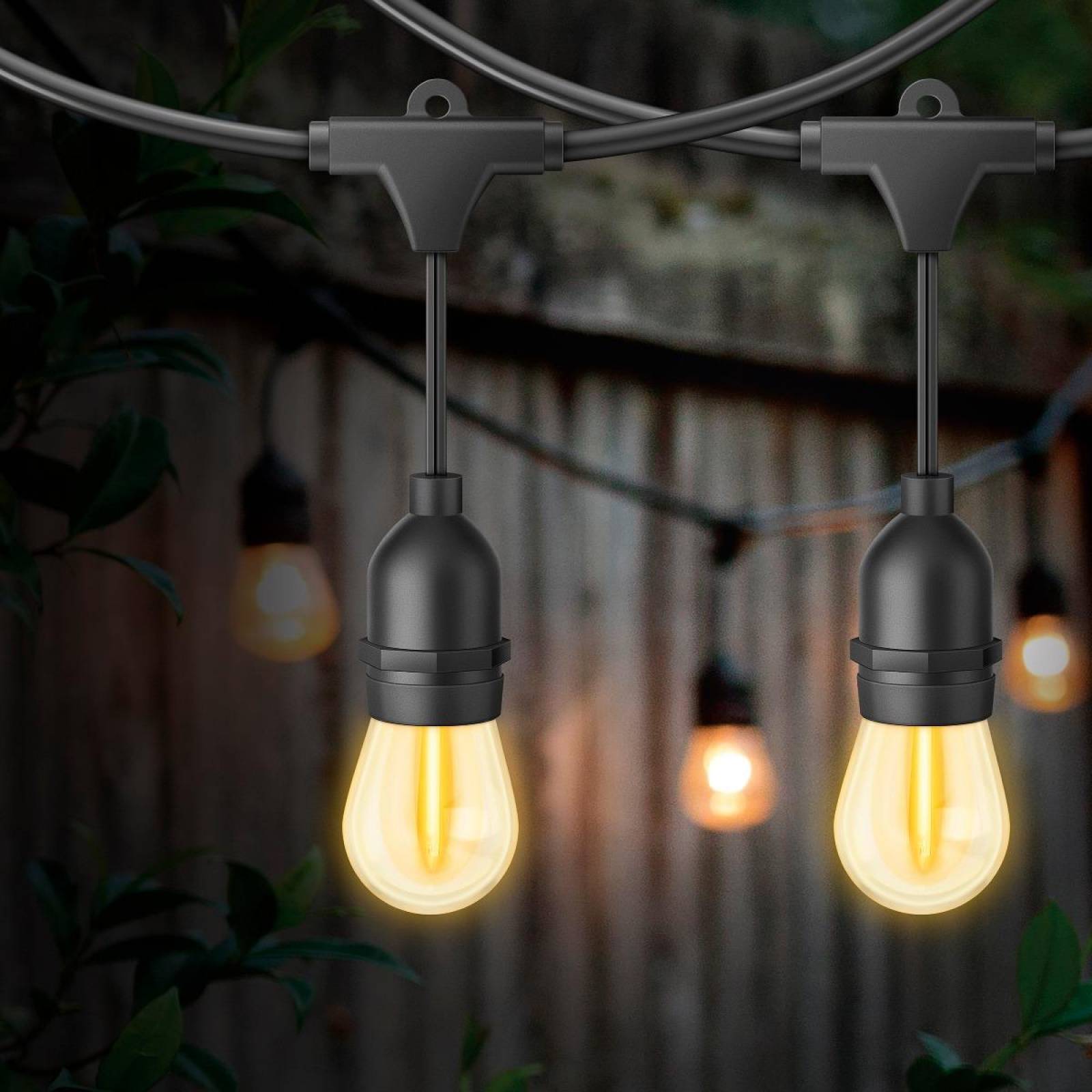 Serie LED vintage de 24 focos para exterior 