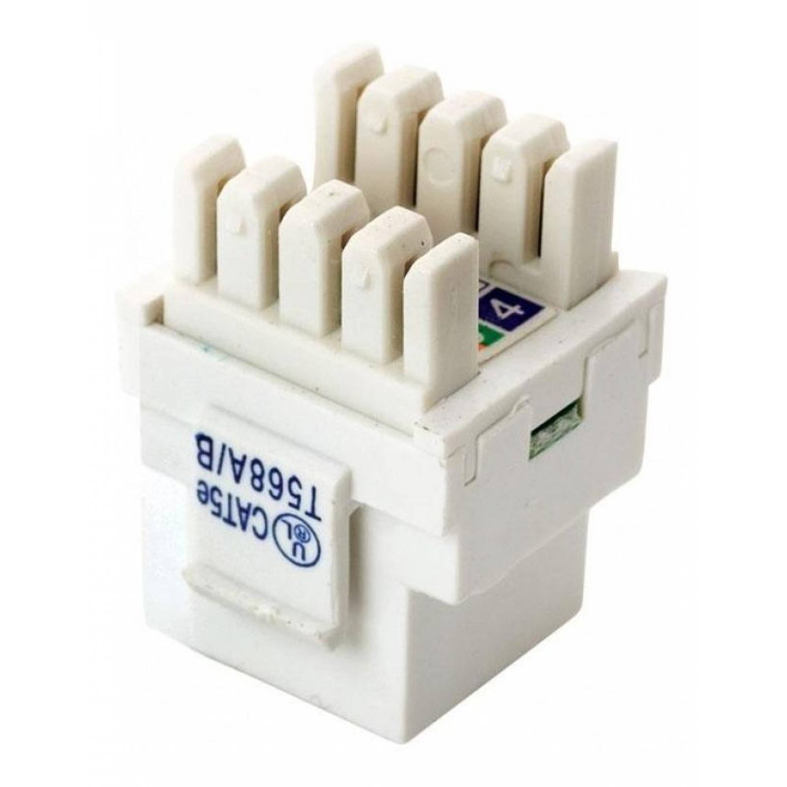 Jack RJ45 de 8 contactos a 180 CAT 5e, tipo Keystone, blanco 