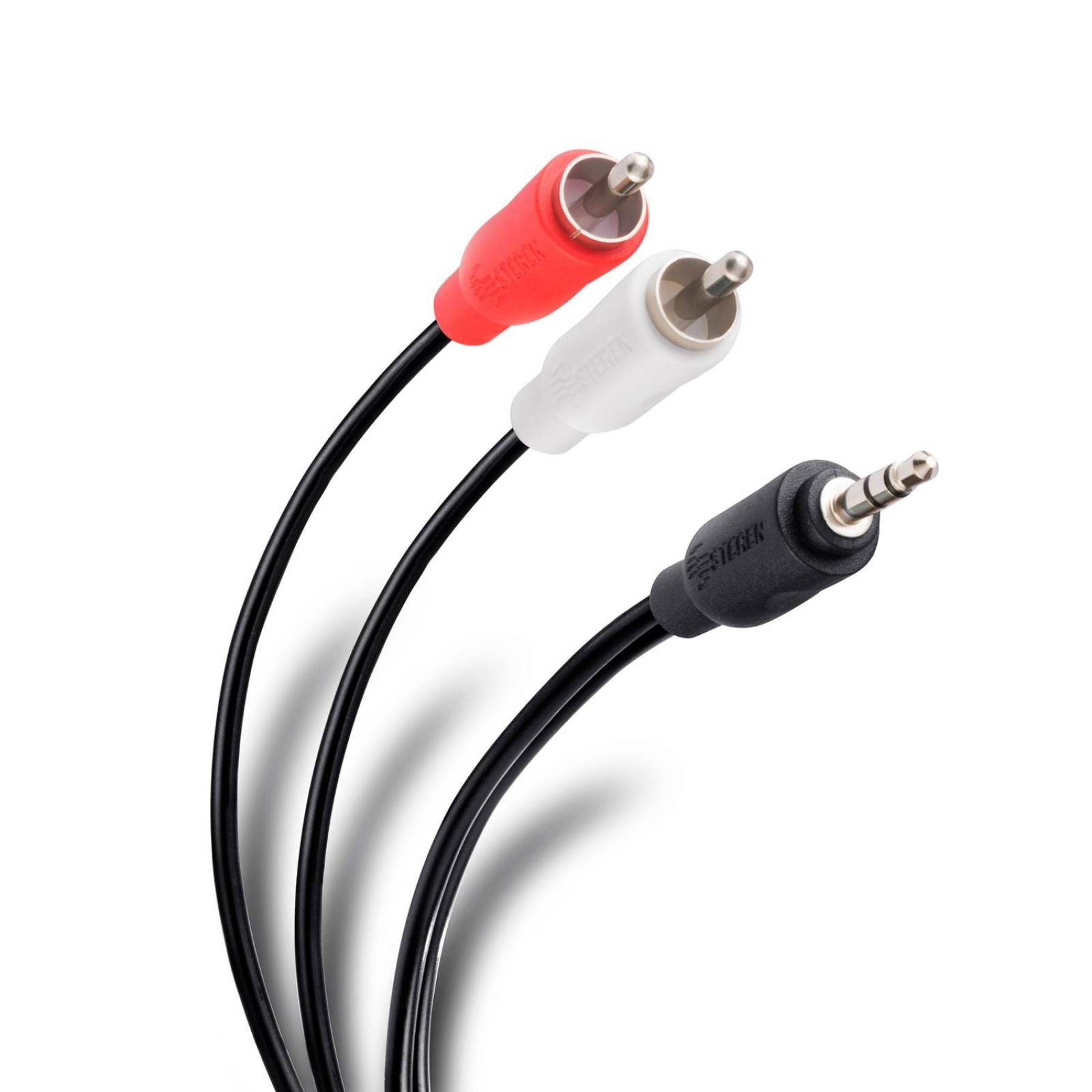 Cable plug 3,5 mm a 2 plug RCA de 1,8 m, ultradelgado 