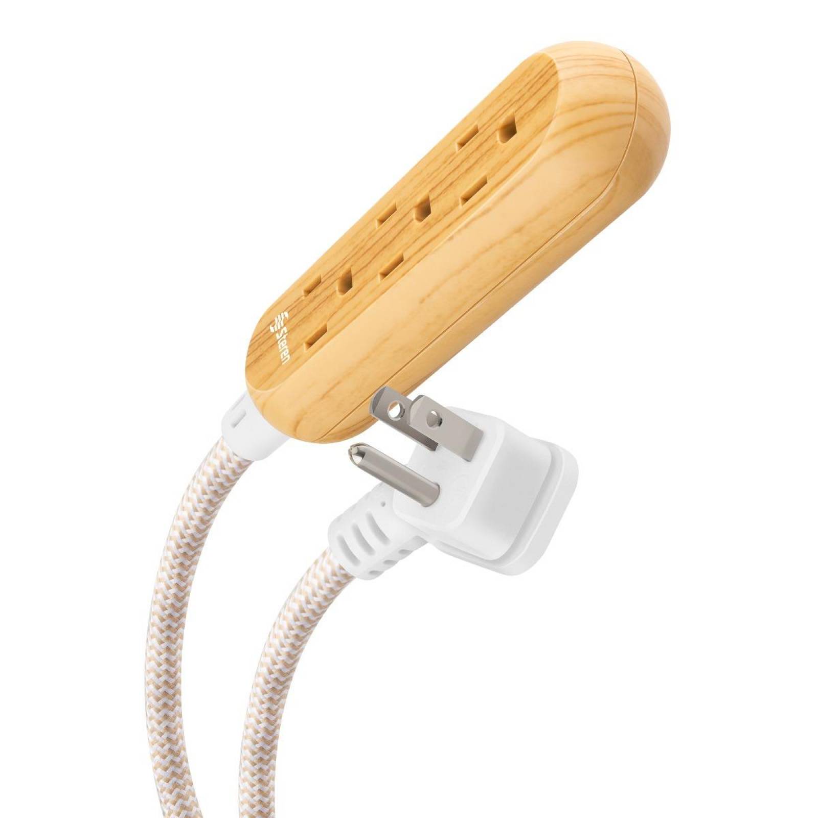 Extensión eléctrica aterrizada de 3 m con 3 contactos, tipo cordón