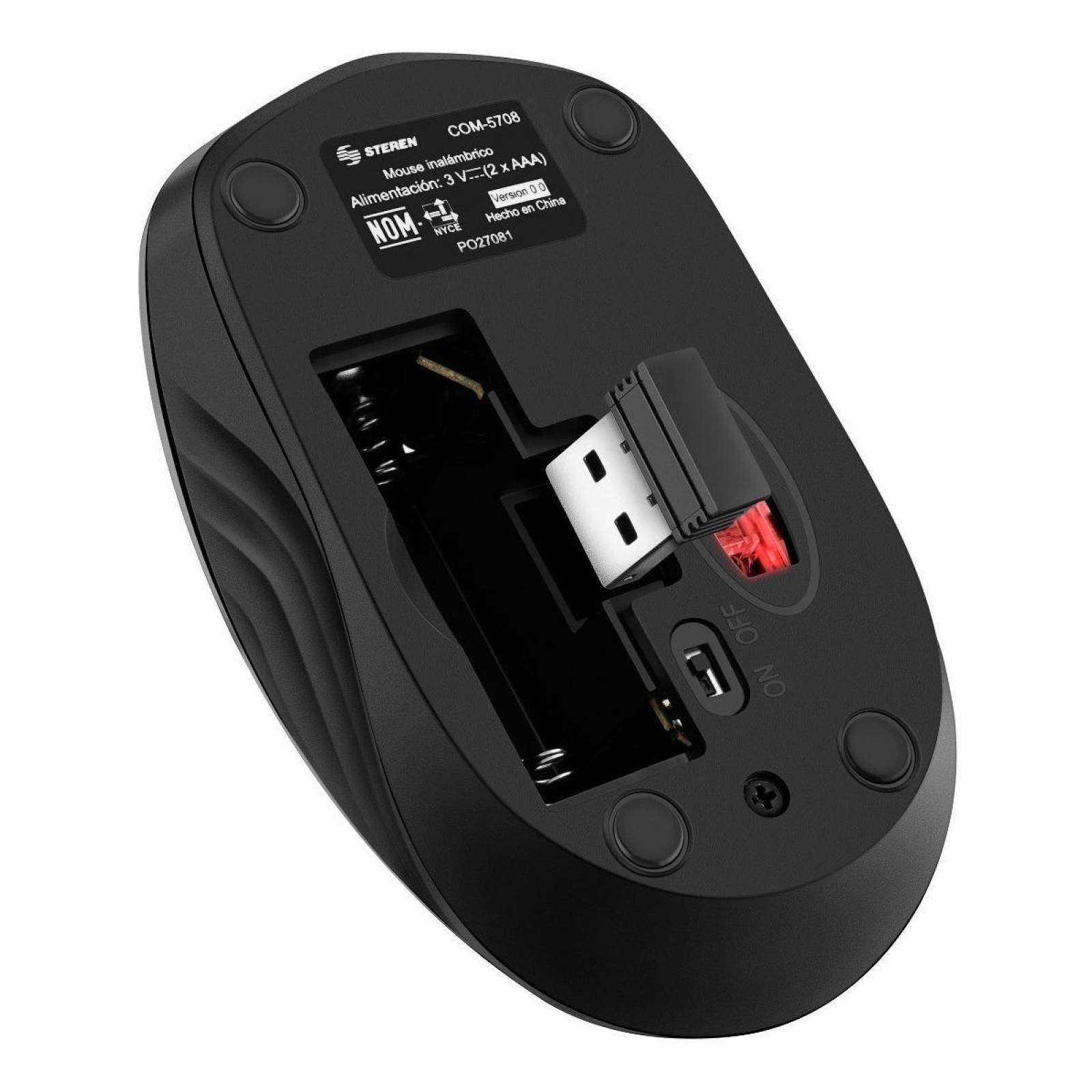 Mouse Inalámbrico Color Negro | Com-5708cneg 
