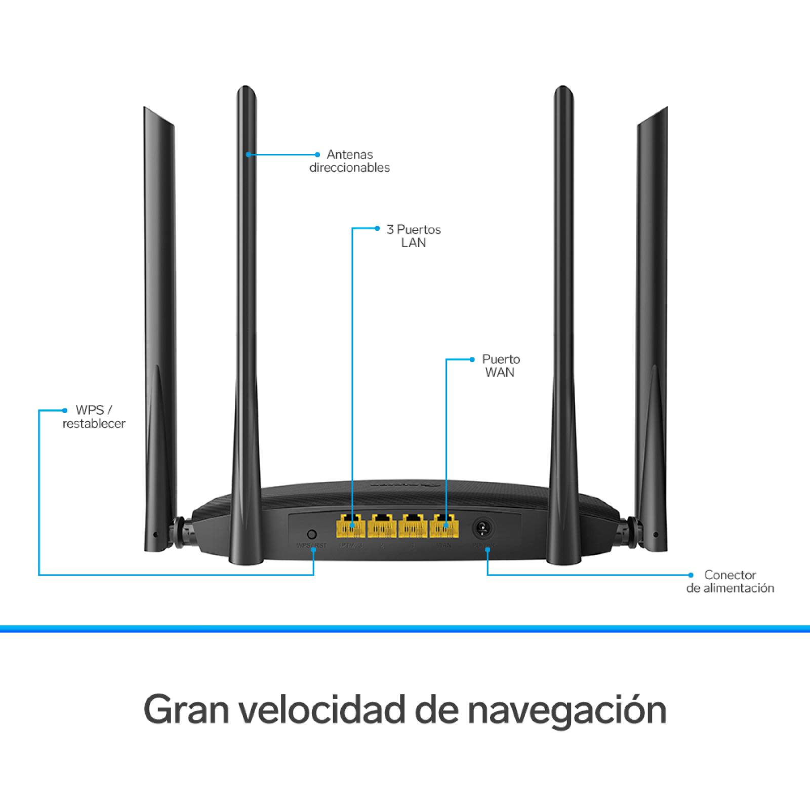 Repetidor / router Wi-Fi, 2,4 GHz y 5 GHz (B/G/N/A/AC), hasta 30 m de cobertura