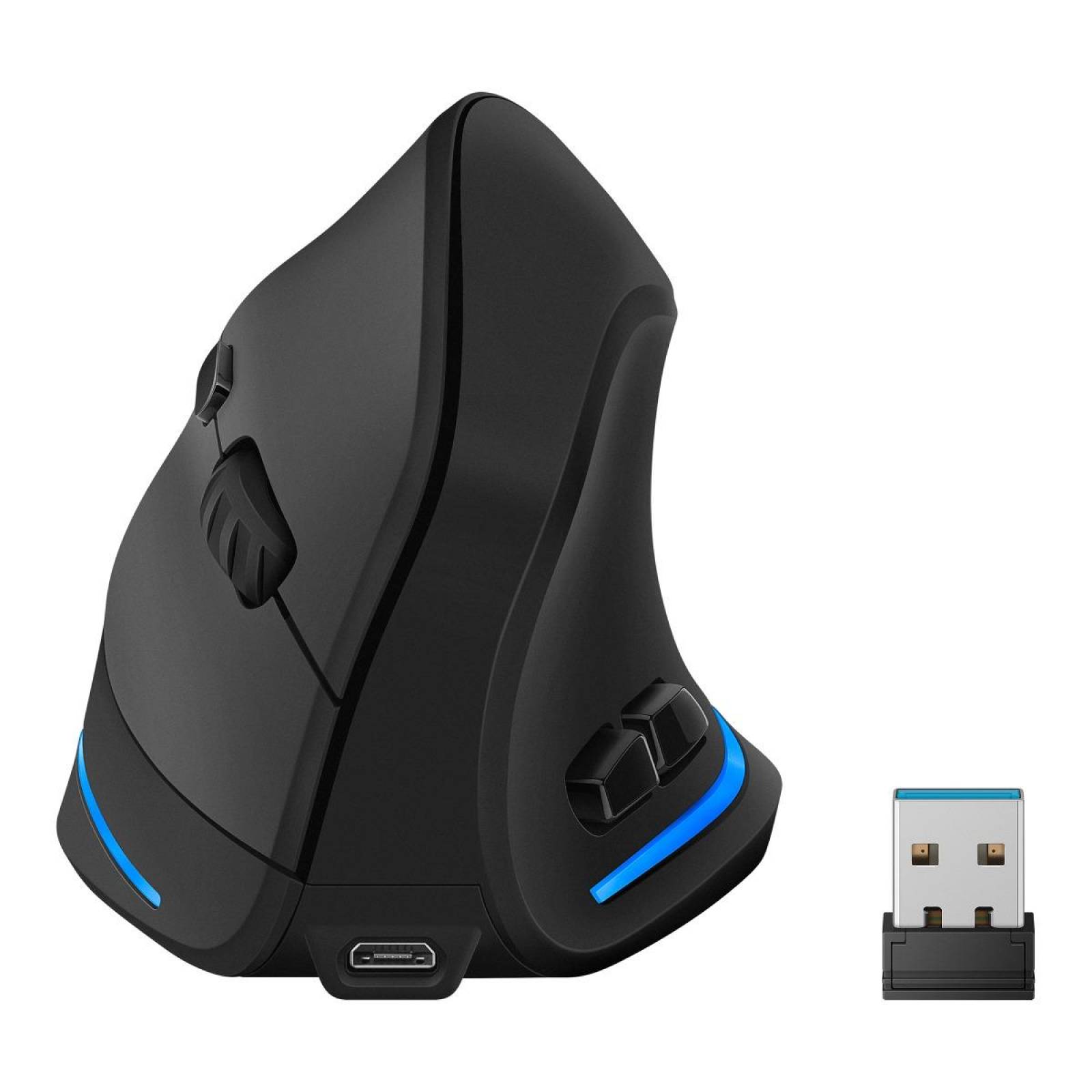 Mouse inalámbrico vertical recargable 1200/1600/2400 DPI 