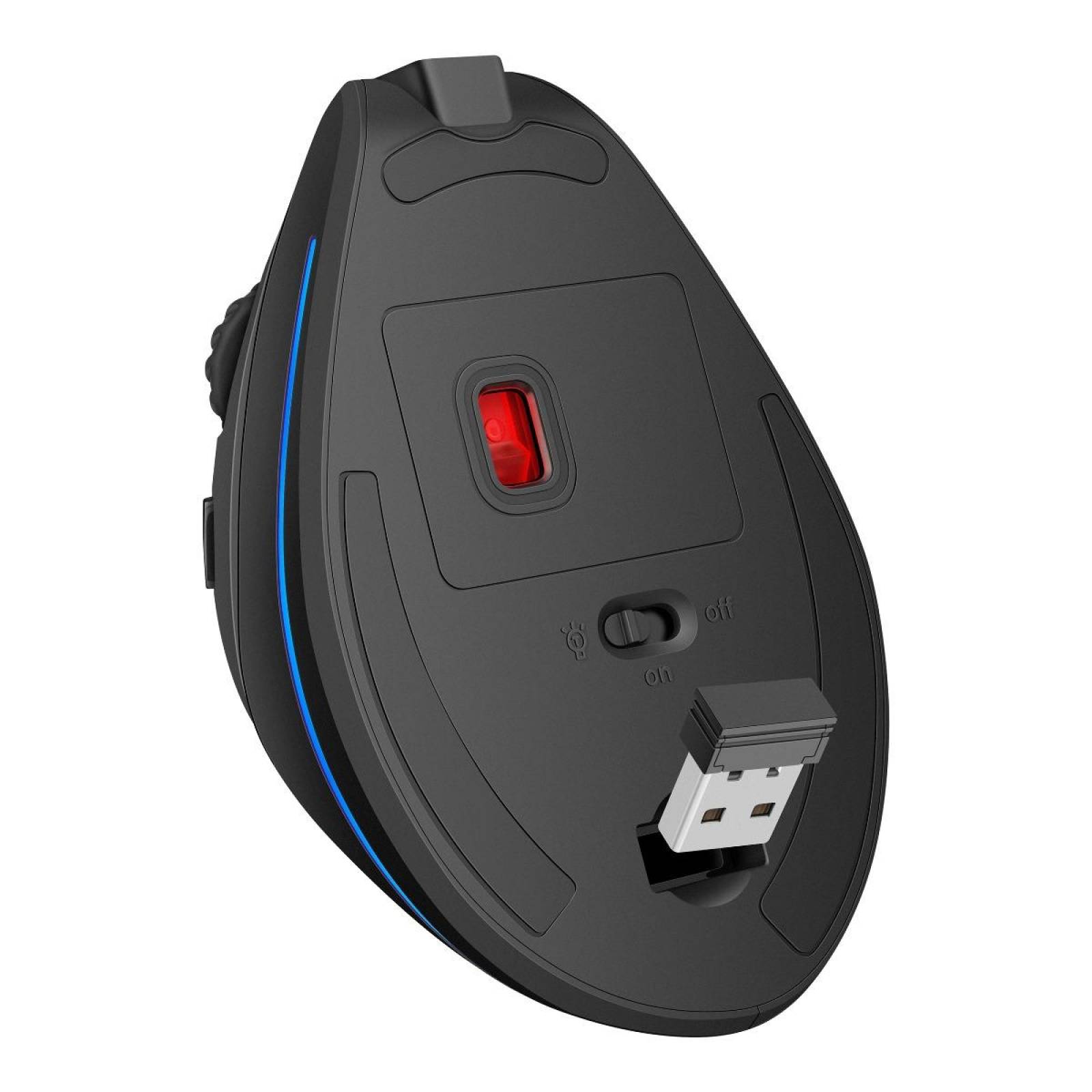 Mouse inalámbrico vertical recargable 1200/1600/2400 DPI 
