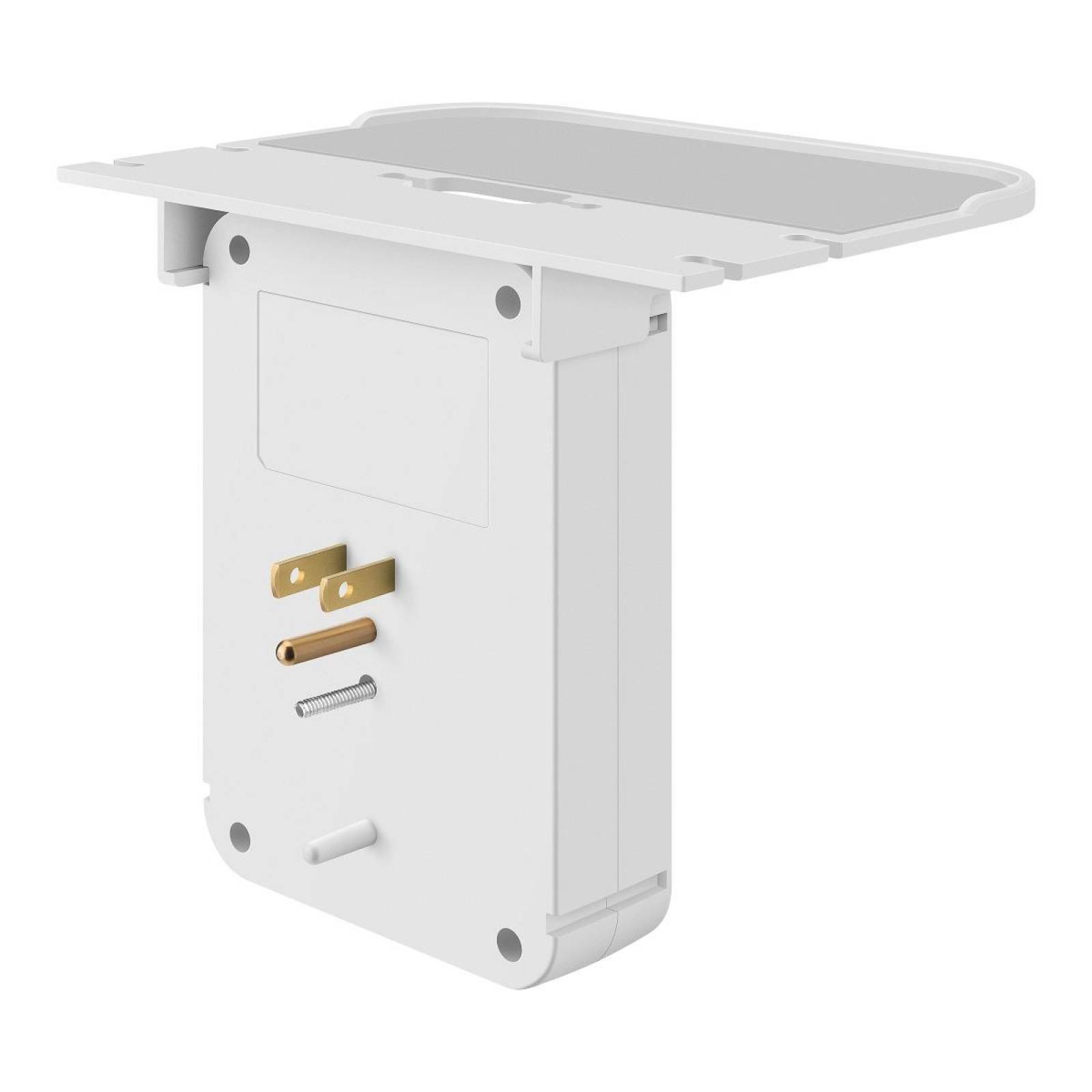 Clavija adaptadora de 6 contactos polarizados y triple cargador USB 