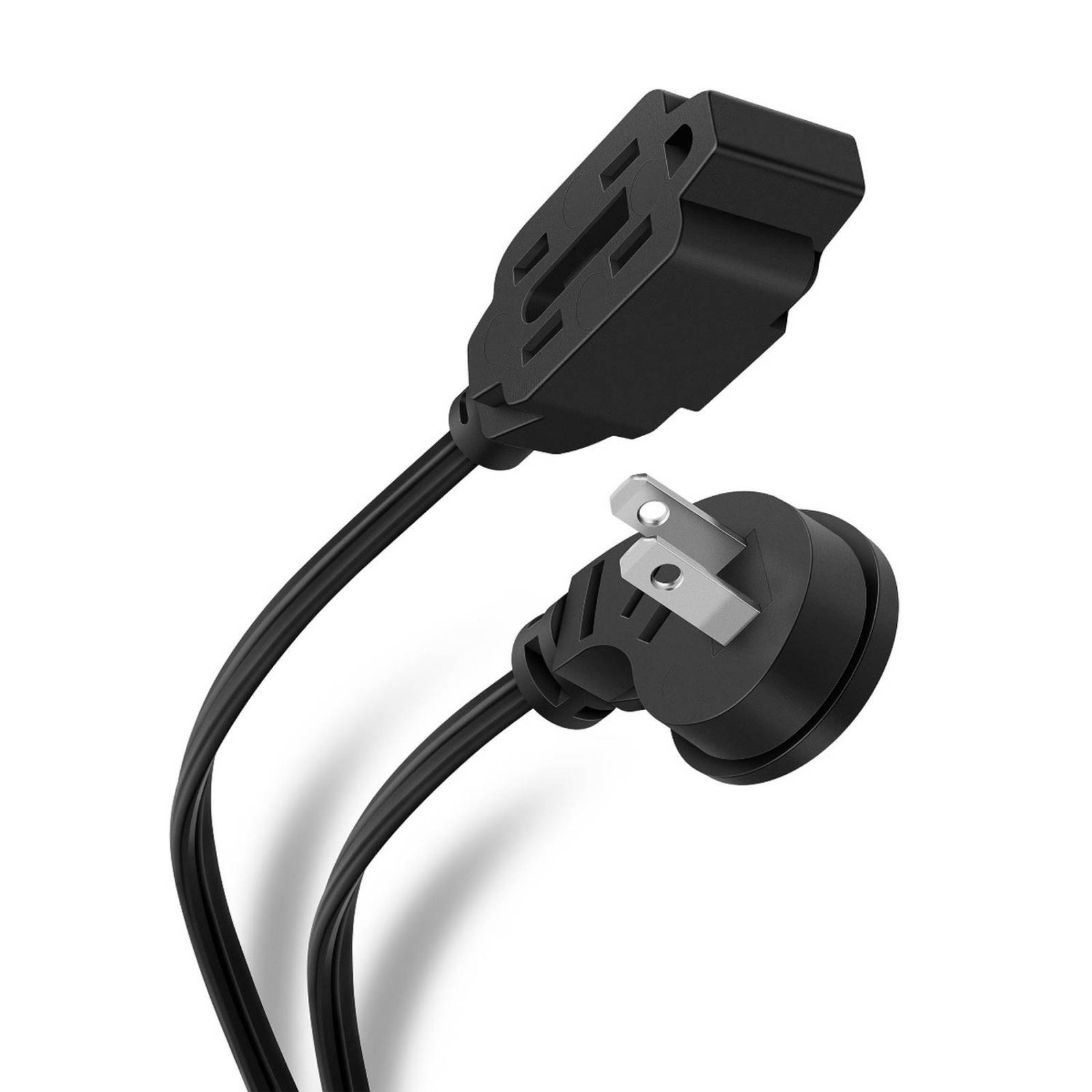 Extensión de 3 contactos con clavija a 90, de 4 m, negra 