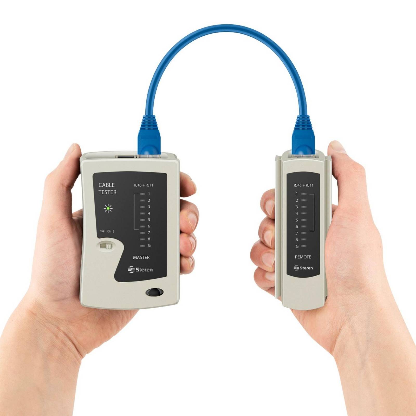 Probador de cables de red UTP, FTP, STP y telefónicos 