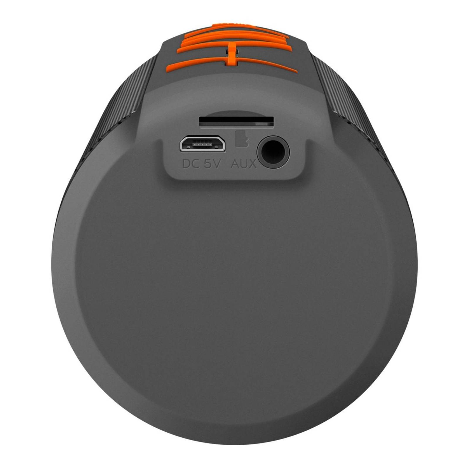 Bocina Bluetooth tipo mini torre con reproductor microSD y radio FM, gris 