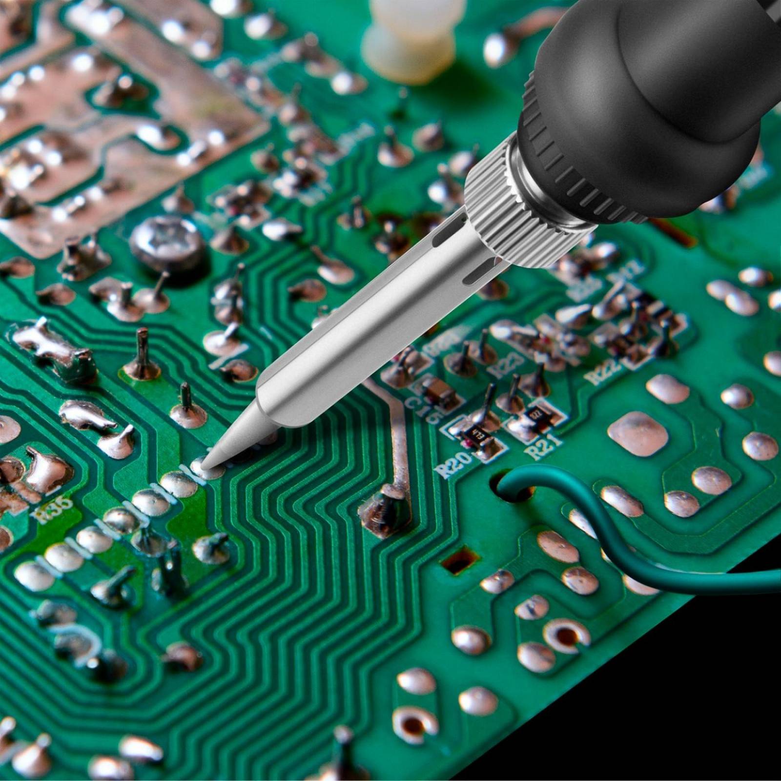 Cautín tipo lápiz de 30 watts con ajuste de potencia y puntas intercambiables