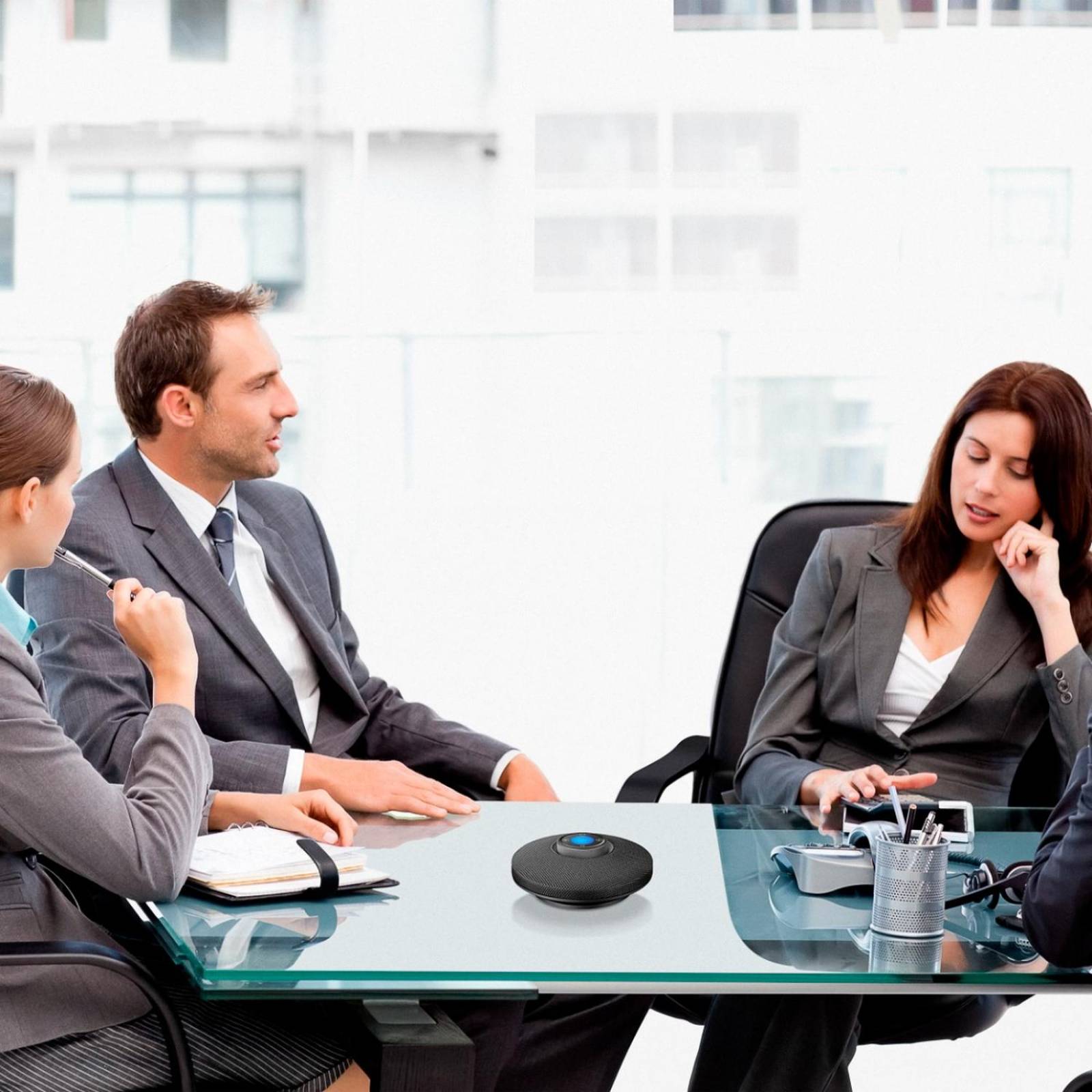 Altavoz Bluetooth portátil para conferencias, con batería recargable