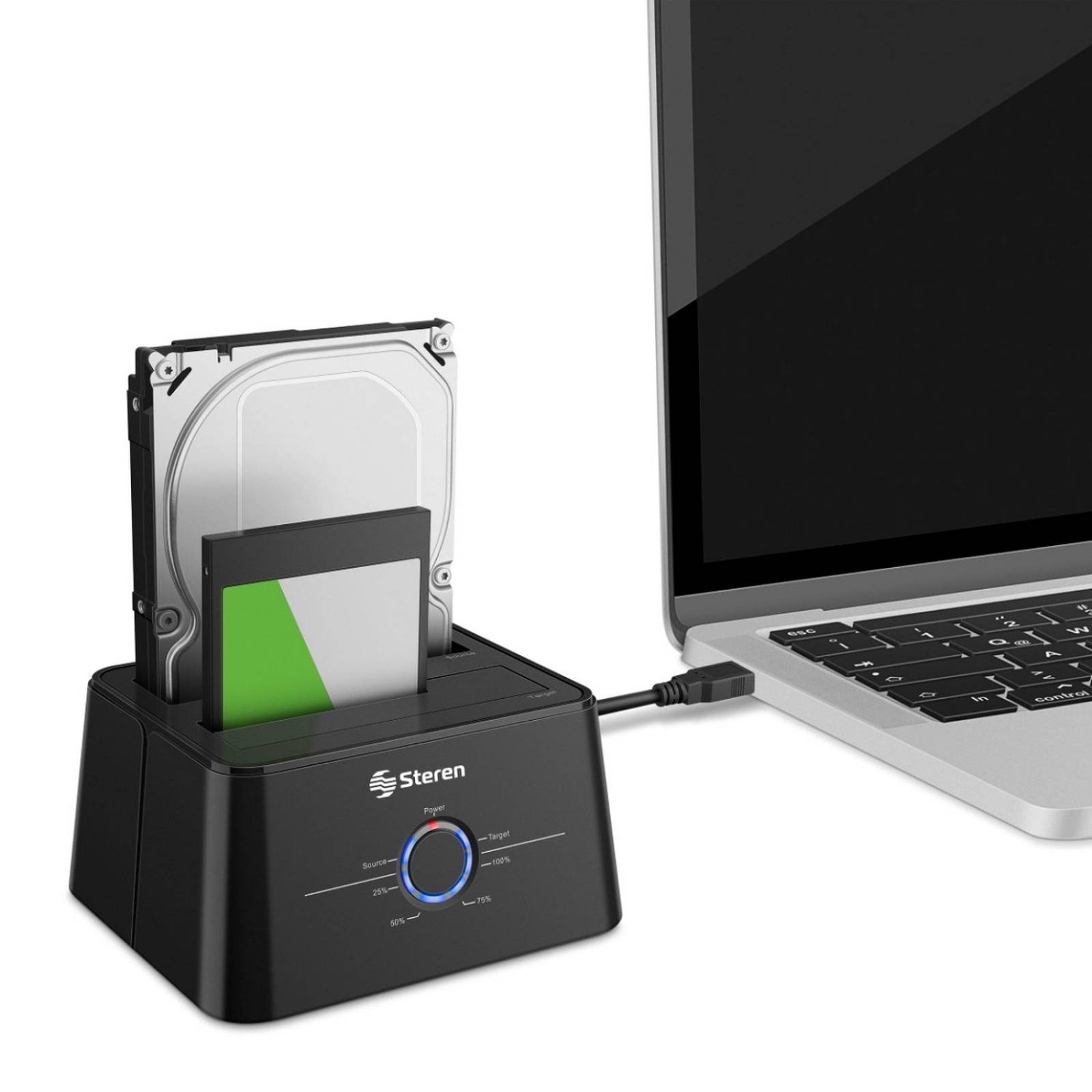 Estación de acoplamiento para clonación de discos duros y lectura simultánea