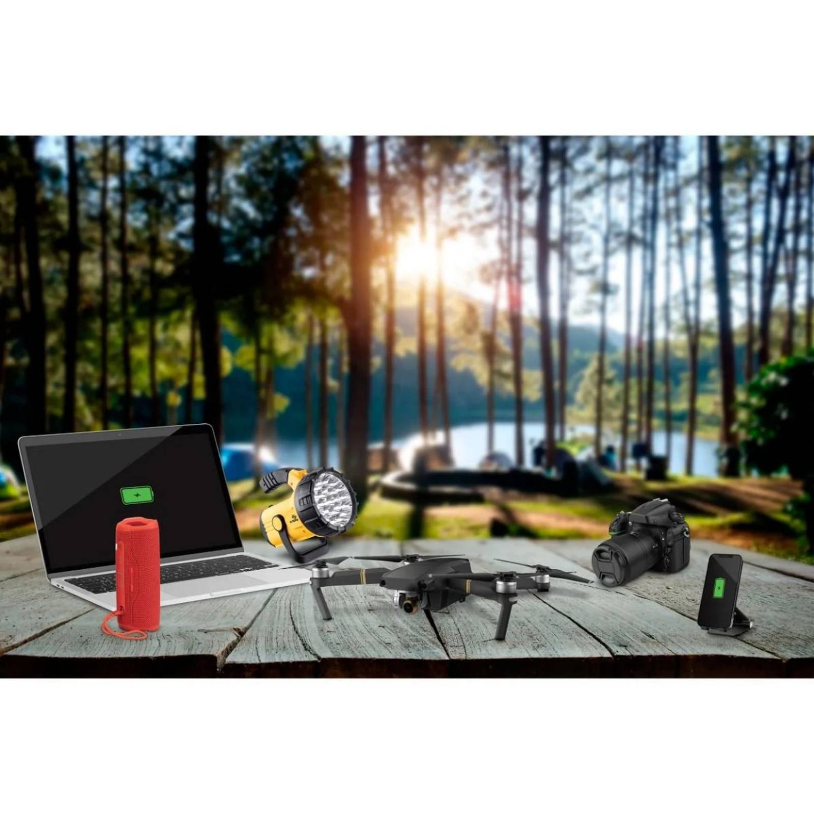 Estación de energía portátil de 92,000 mAh con inversor de corriente de 300 W (110 Vca) 