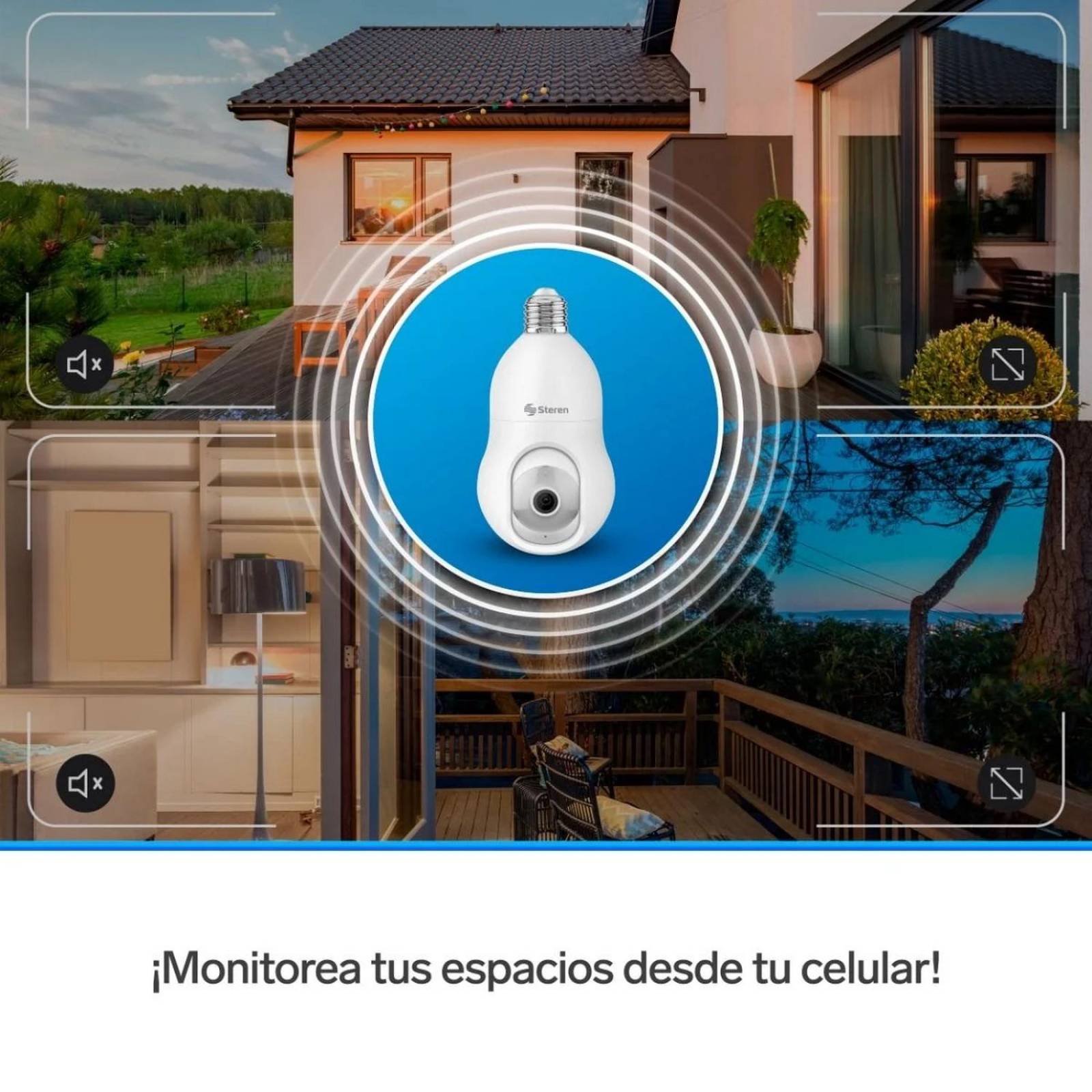 2 Cámaras de seguridad Wi-Fi* 3 Mpx robotizadas con seguidor de movimiento para socket 