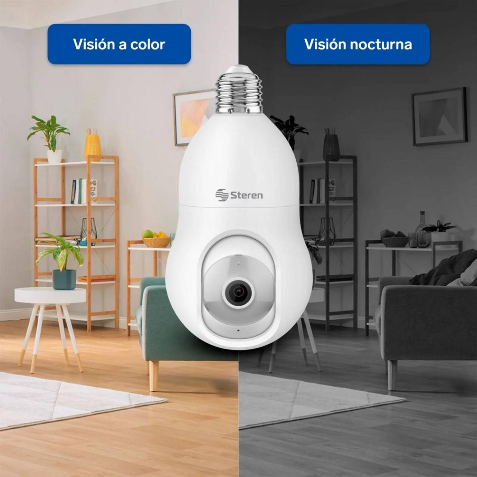 2 Cámaras de seguridad Wi-Fi* 3 Mpx robotizadas con seguidor de movimiento para socket 
