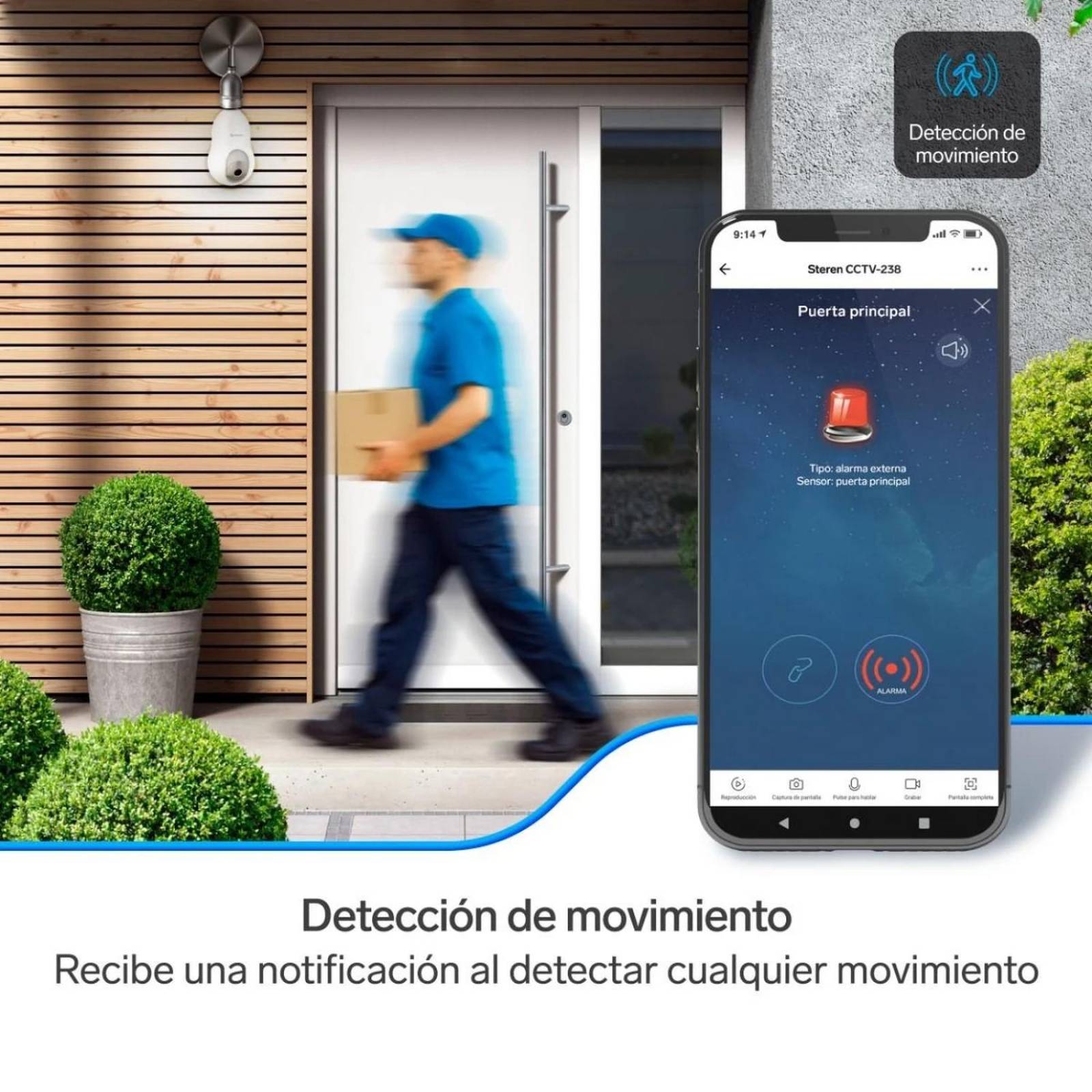 2 Cámaras de seguridad Wi-Fi* 3 Mpx robotizadas con seguidor de movimiento para socket 