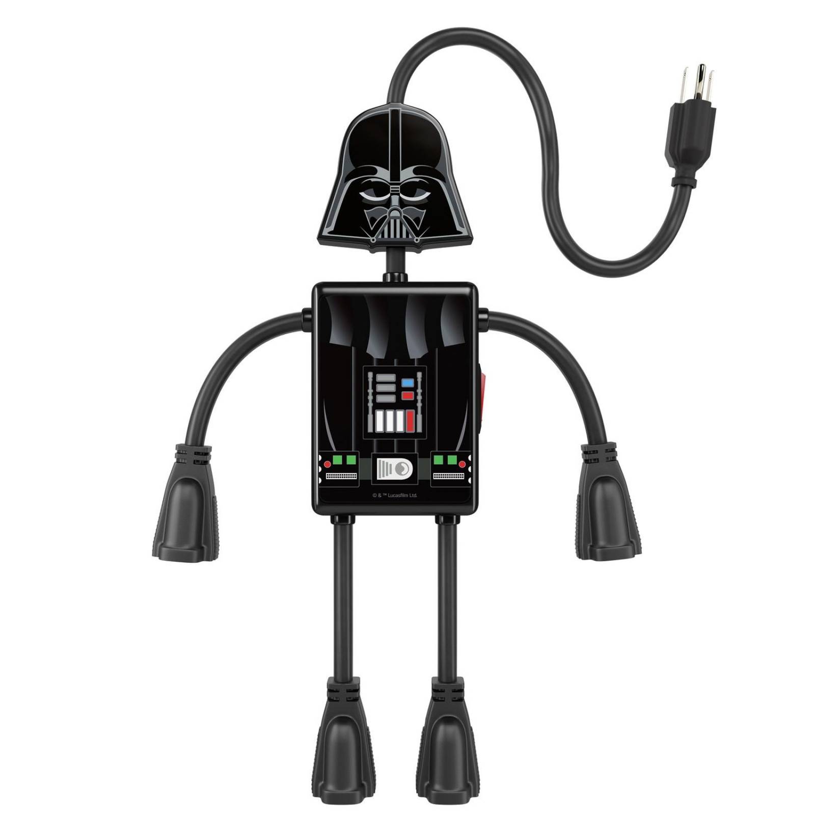 Multicontactos de 4 salidas flexibles con figura de Star Wars modelo Vader