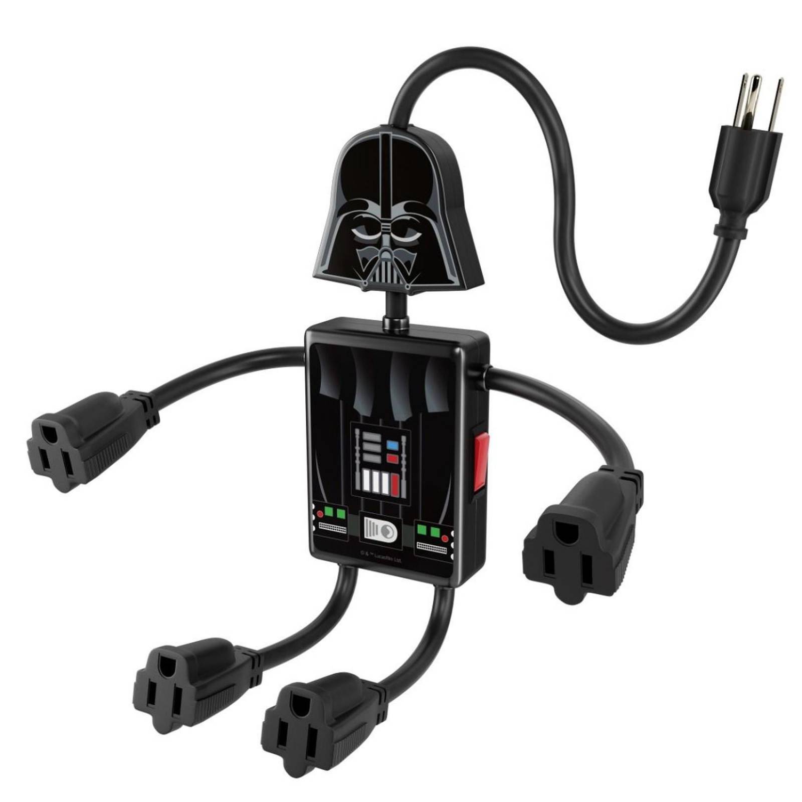Multicontactos de 4 salidas flexibles con figura de Star Wars modelo Vader