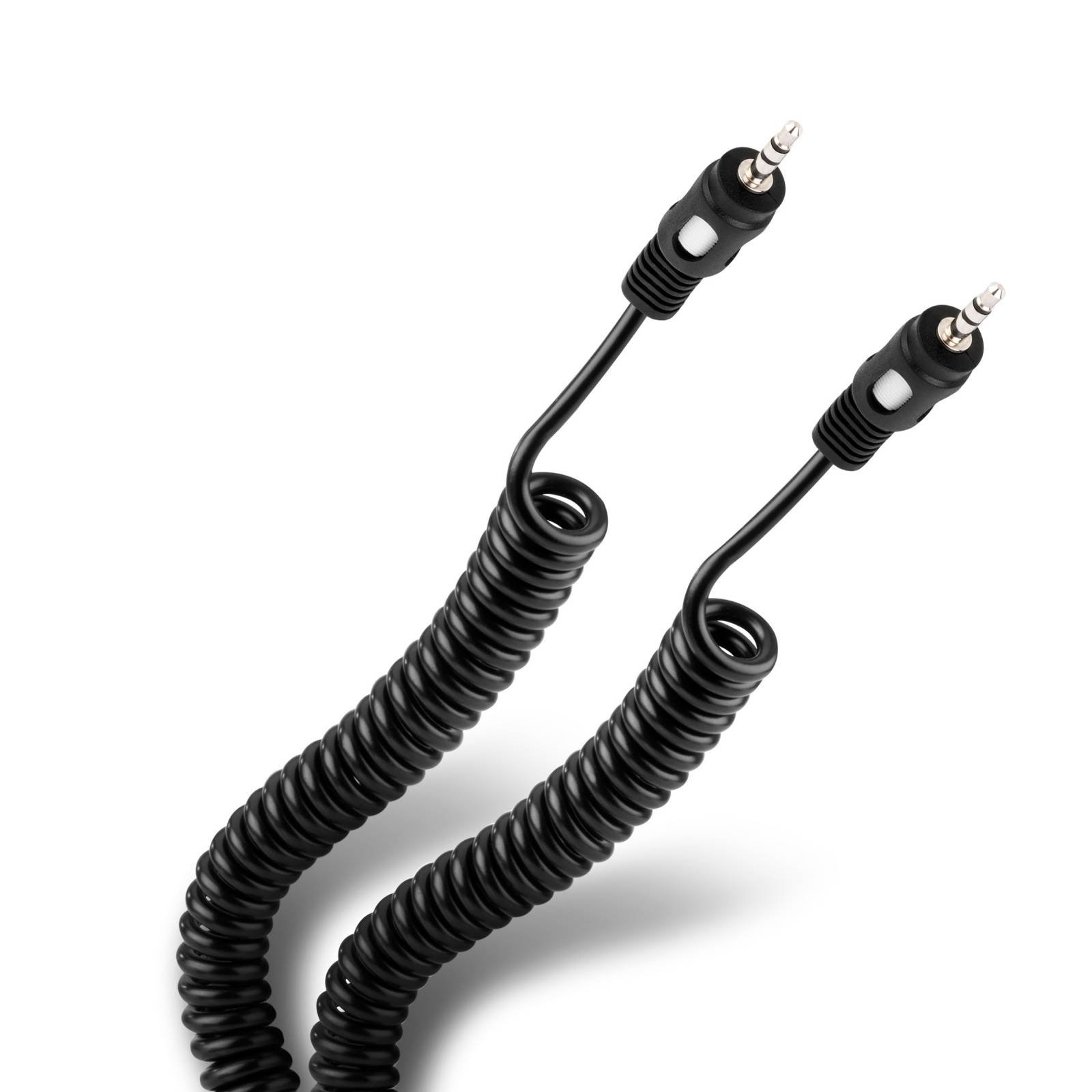 Cable auxiliar espiral plug a plug 3,5 mm de 2,1 m